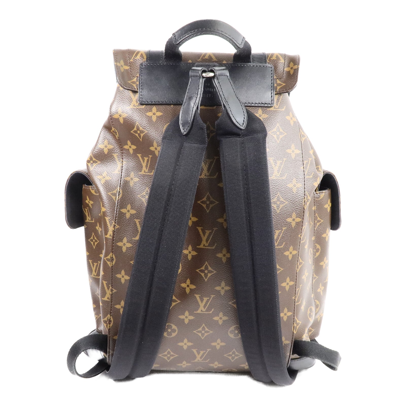 LOUIS VUITTON Monogram Macassar Christopher MM銀扣背包