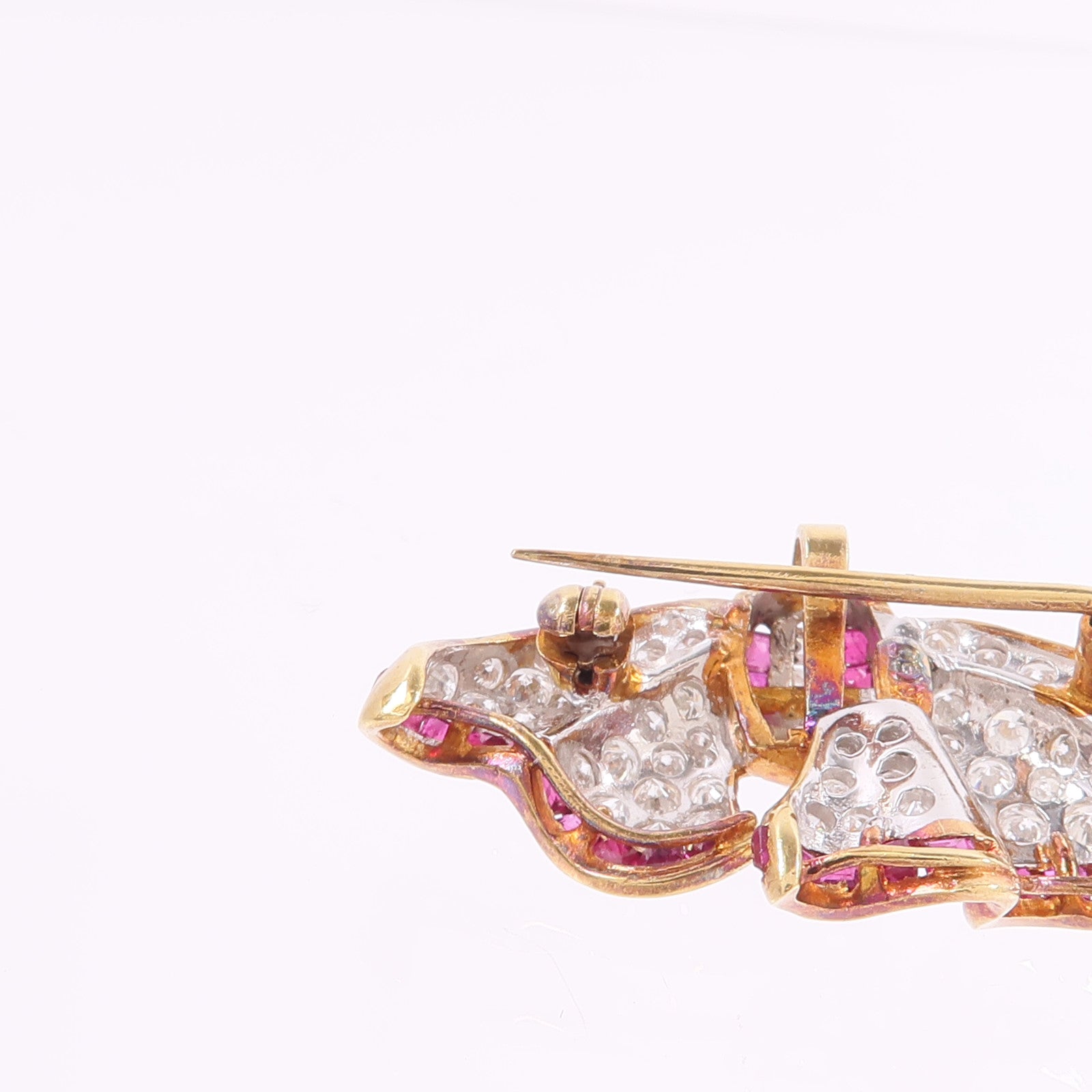 JEWELRY 18K黃金/白金Ruby Diamond Pendant Top/Brooch紅寶石/鑽石吊墜/胸針
