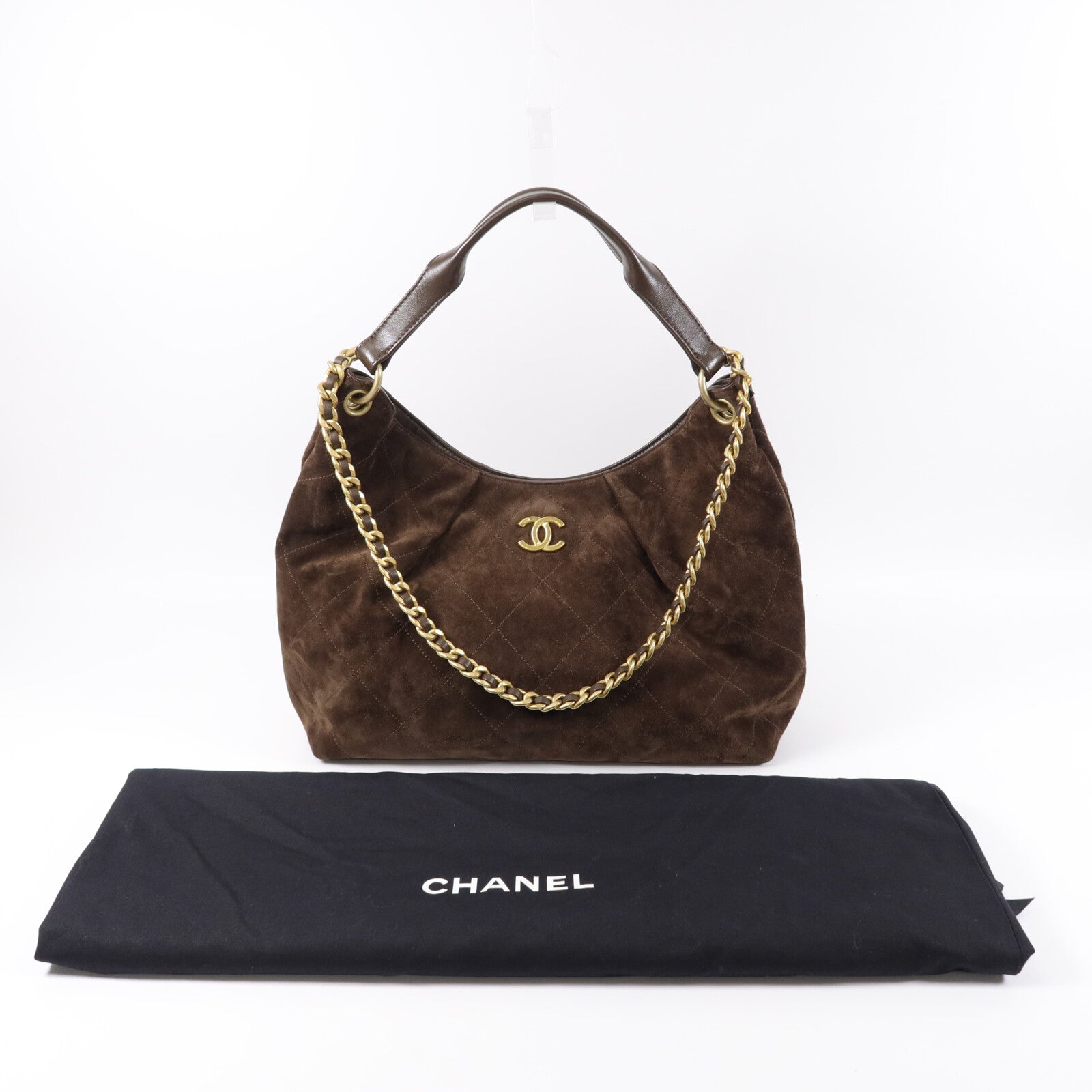 CHANEL 麂皮皮革Maxi Hobo Bag肩背袋