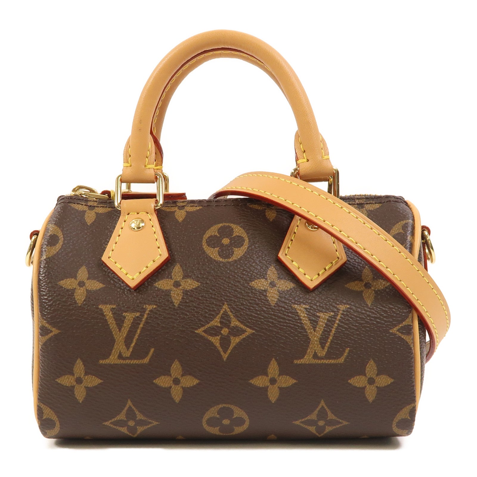 LOUIS VUITTON Monogram Nano Speedy金扣手挽肩背兩用袋
