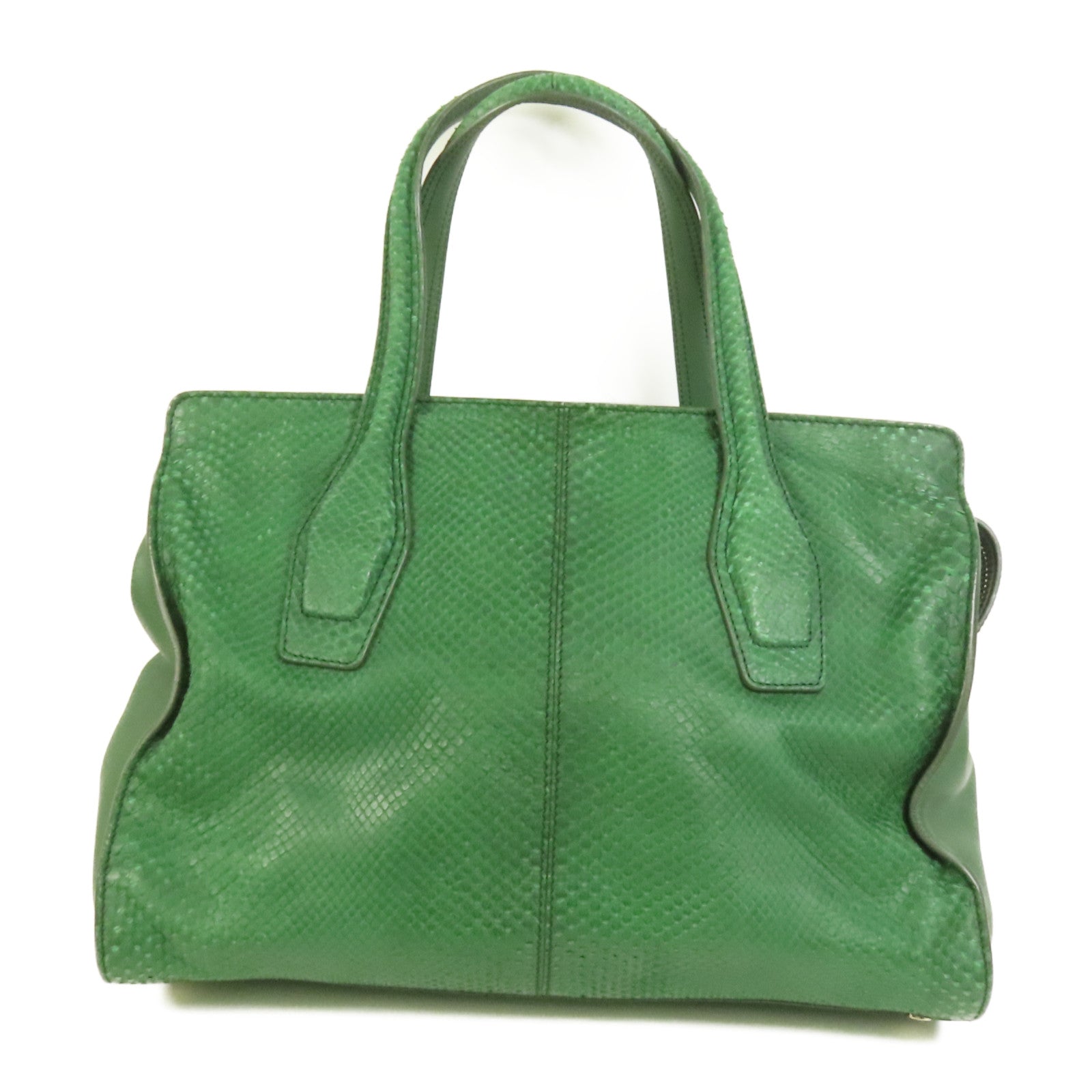 TOD'S 牛皮皮革/蛇皮皮革Tote Bag金扣手挽袋