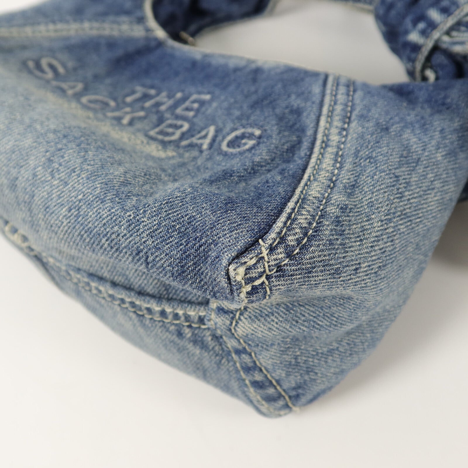 MARC JACOBS 牛仔布The Bow Denim Mini Sack Bag手挽肩背兩用袋