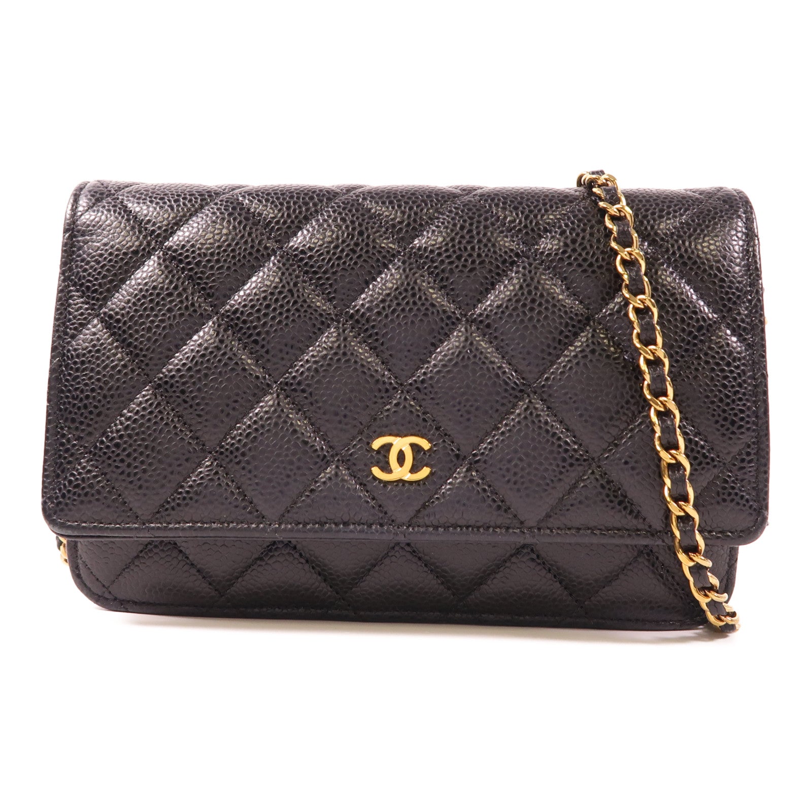 CHANEL 牛皮皮革WOC Wallet On Chain金扣鏈帶肩背袋
