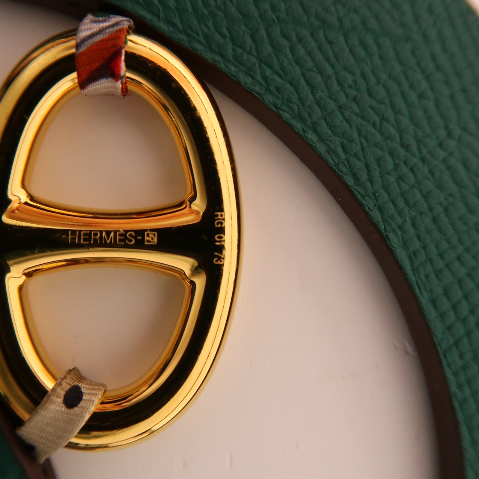 HERMES GHW Home Decoration Epsom Leather Green