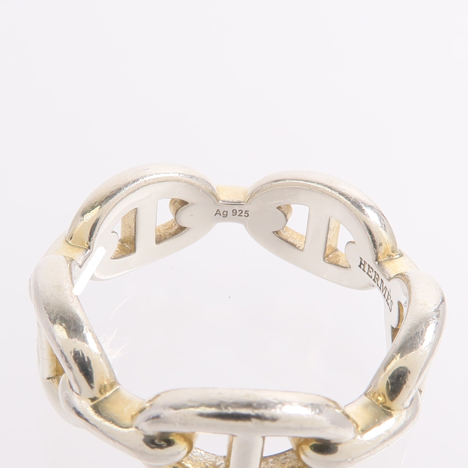 HERMES 925純銀Chaine d'ancre Enchainee Ring戒指