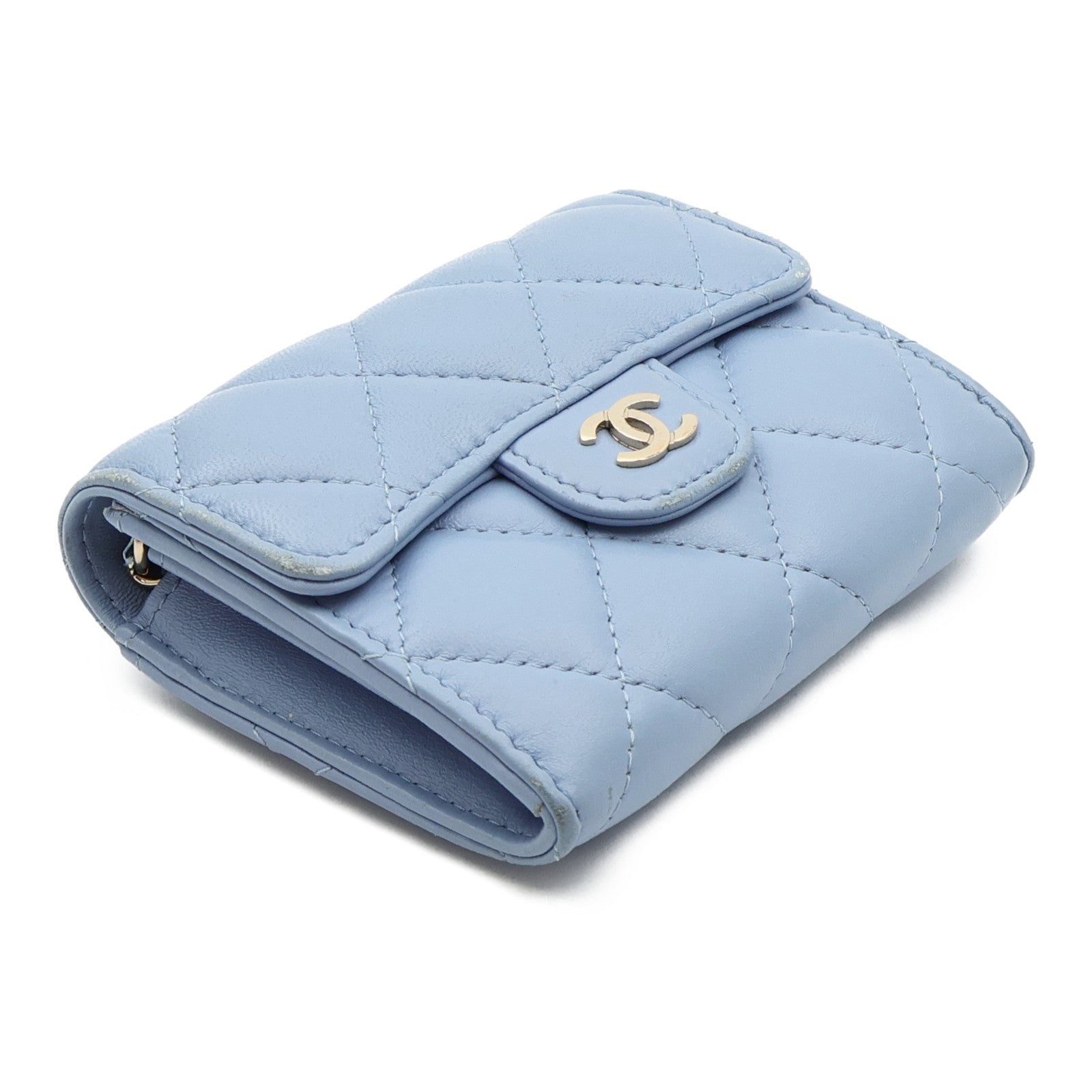 CHANEL 羊皮皮革Card Holder On Chain金扣鏈帶肩背袋