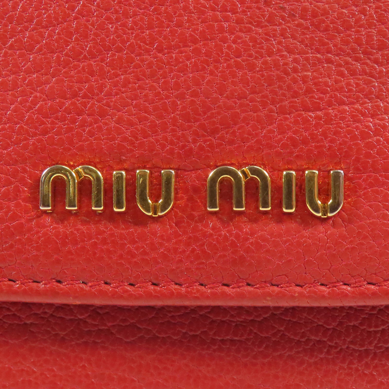 Miu Miu 【激減優惠】牛皮皮革Wallet金扣錢包