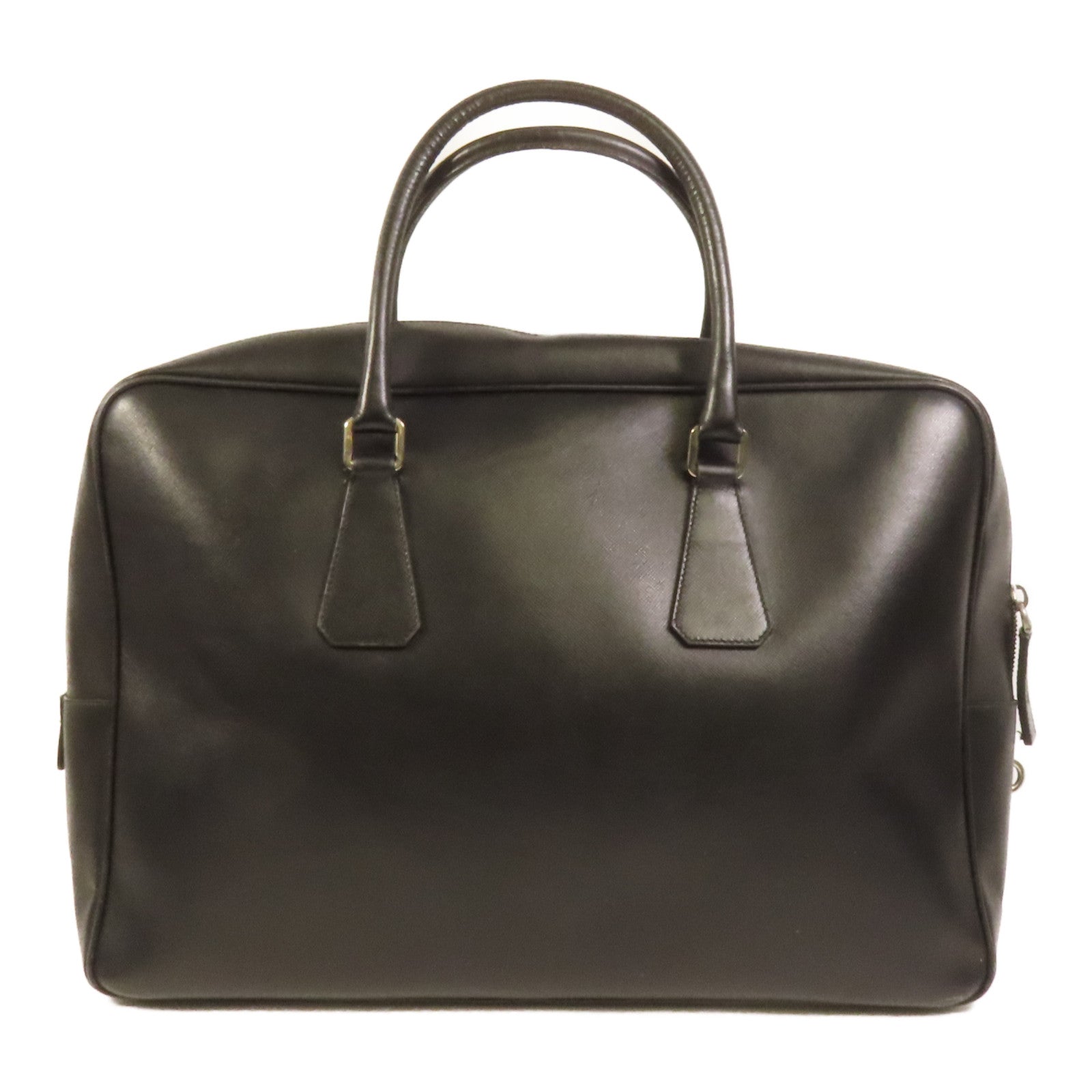 PRADA 牛皮皮革Briefcase銀扣手挽袋