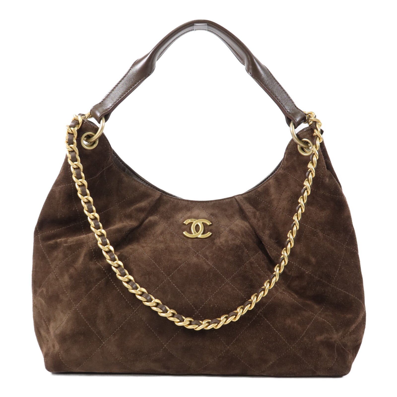 CHANEL 麂皮皮革Maxi Hobo Bag肩背袋