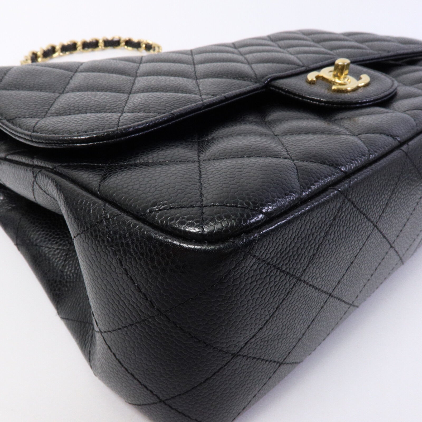 CHANEL 牛皮皮革Large Classic鏈帶肩背袋
