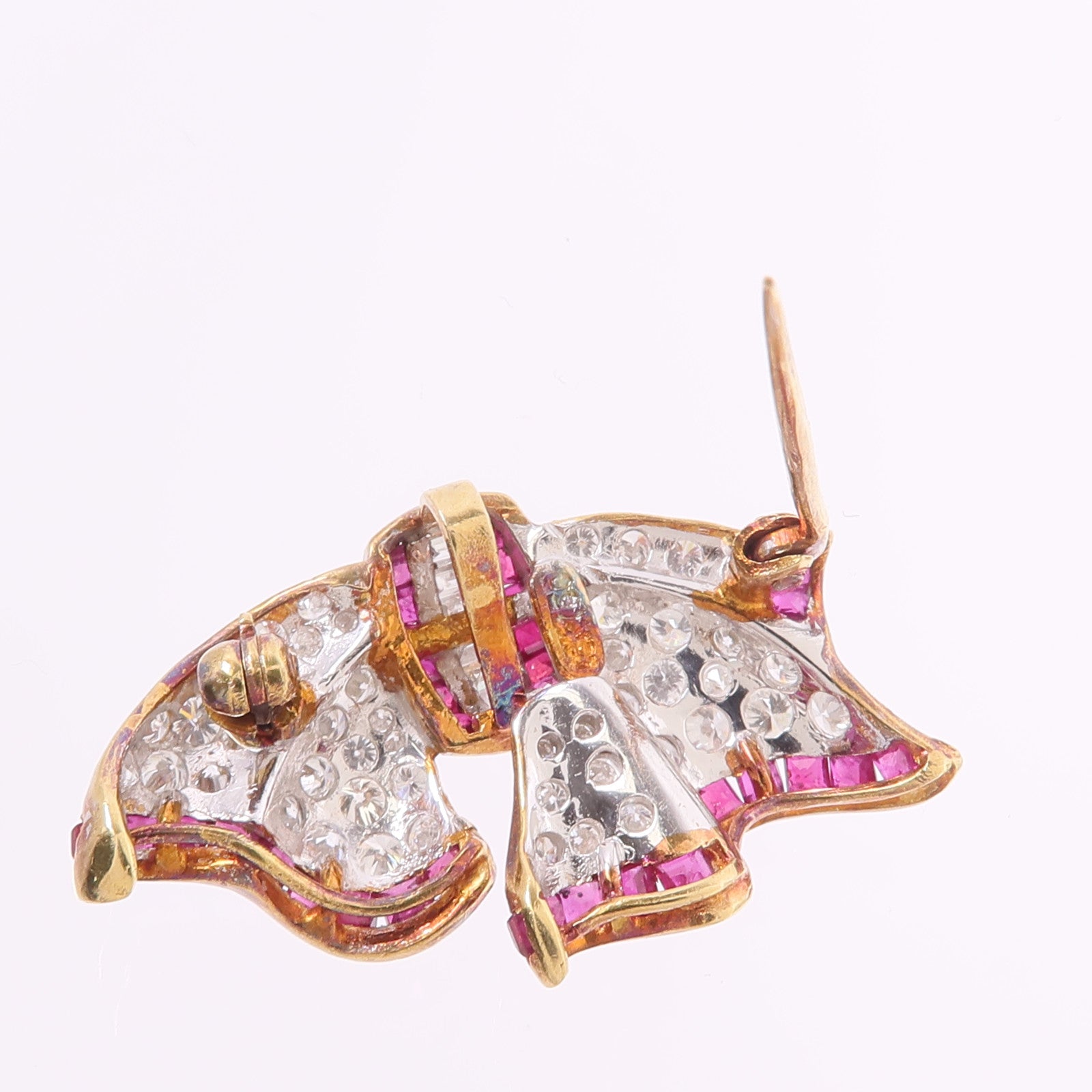 JEWELRY 18K黃金/白金Ruby Diamond Pendant Top/Brooch紅寶石/鑽石吊墜/胸針
