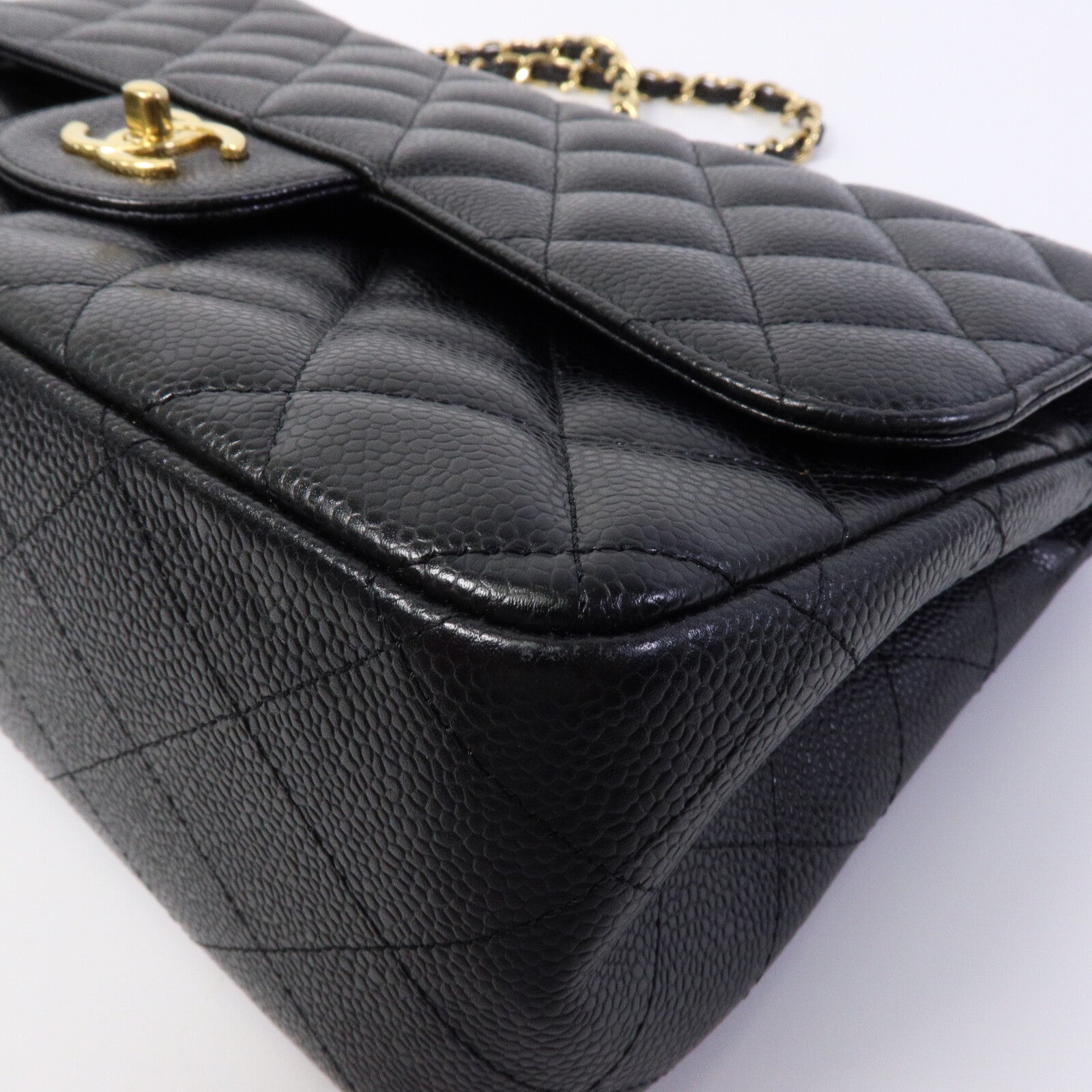 CHANEL 牛皮皮革Large Classic鏈帶肩背袋