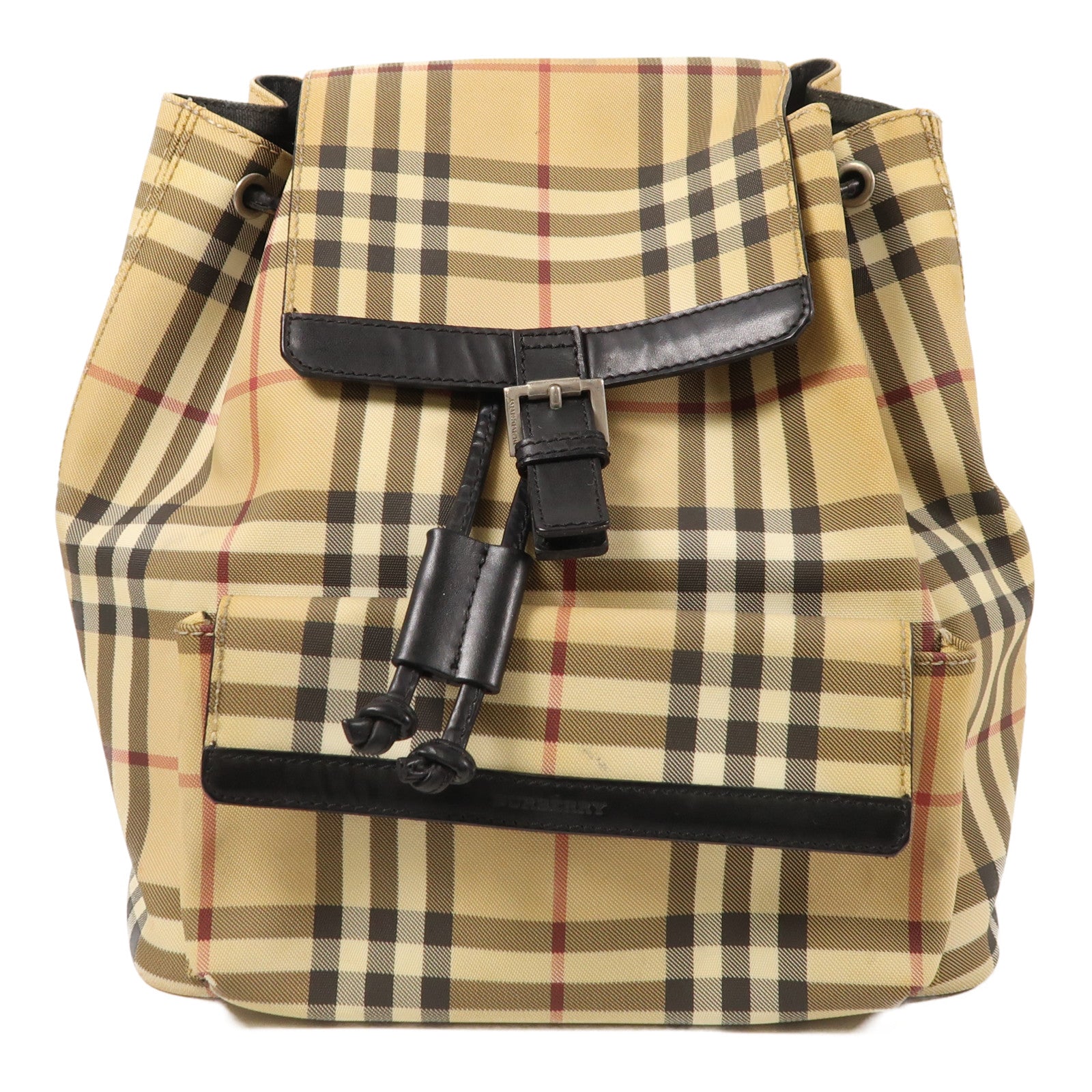BURBERRY 塗層帆布Backpack銀扣背包