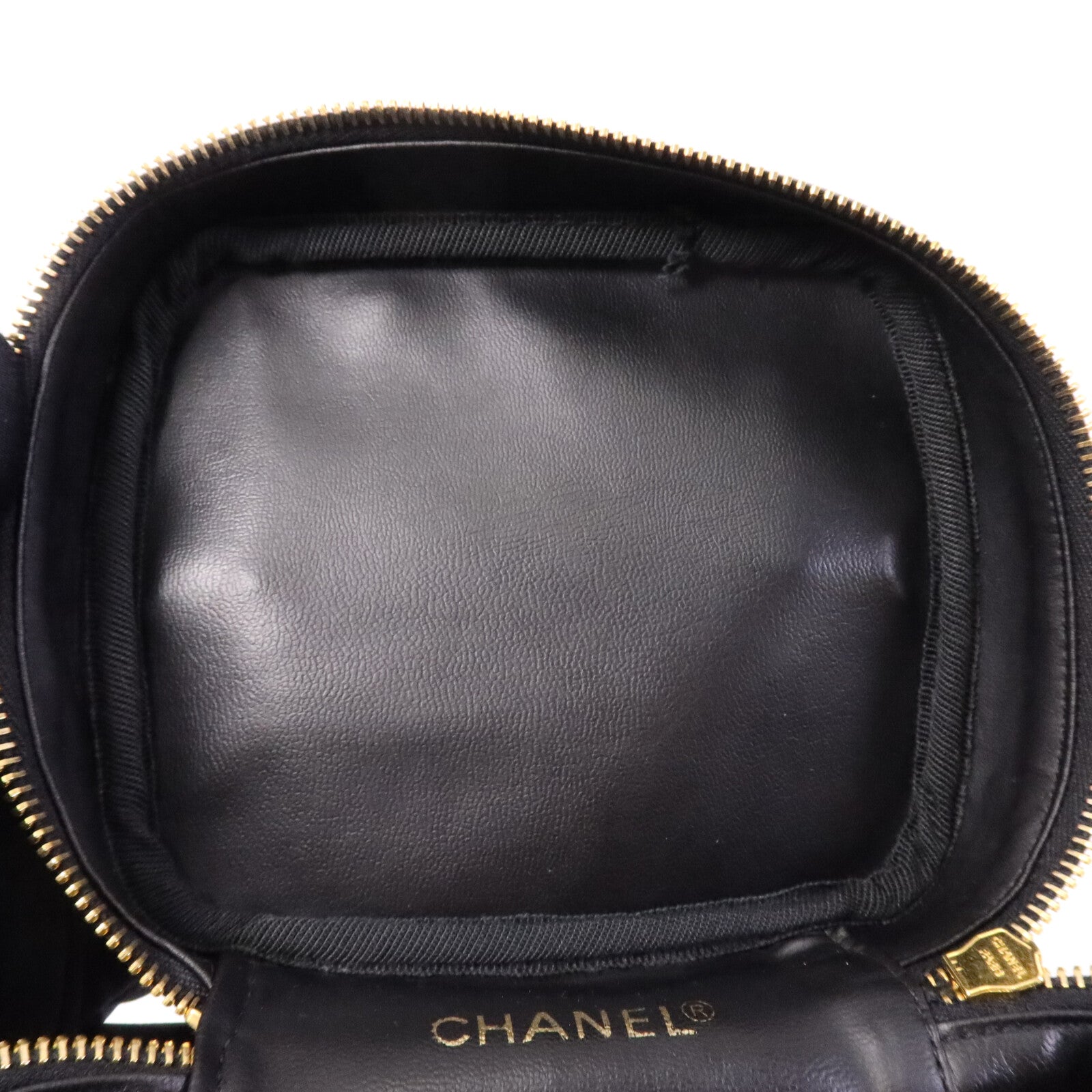 CHANEL 【激減優惠】羊皮皮革Vintage Vanity Case金扣手挽袋