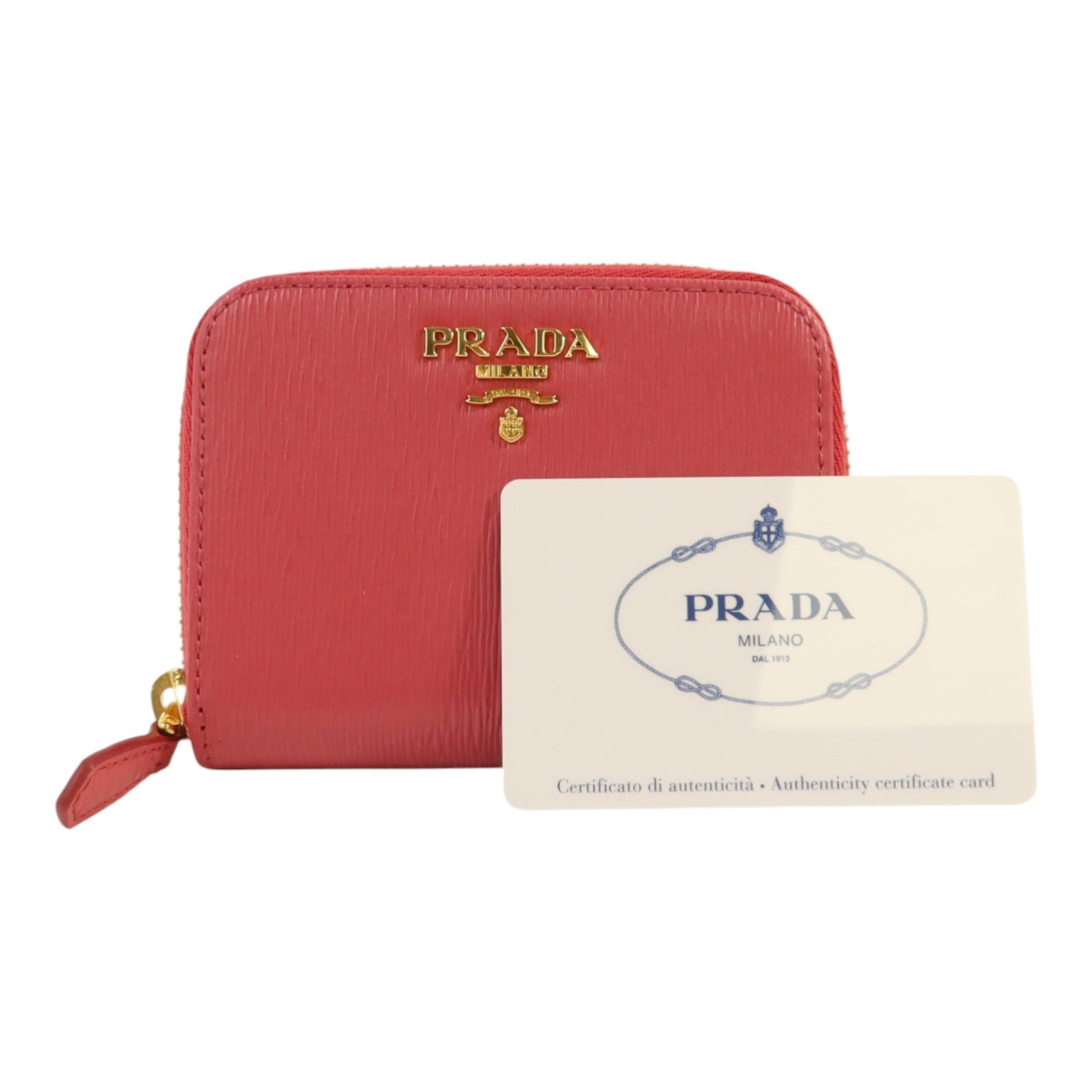 PRADA 【激減優惠】牛皮皮革Card Case金扣卡片套