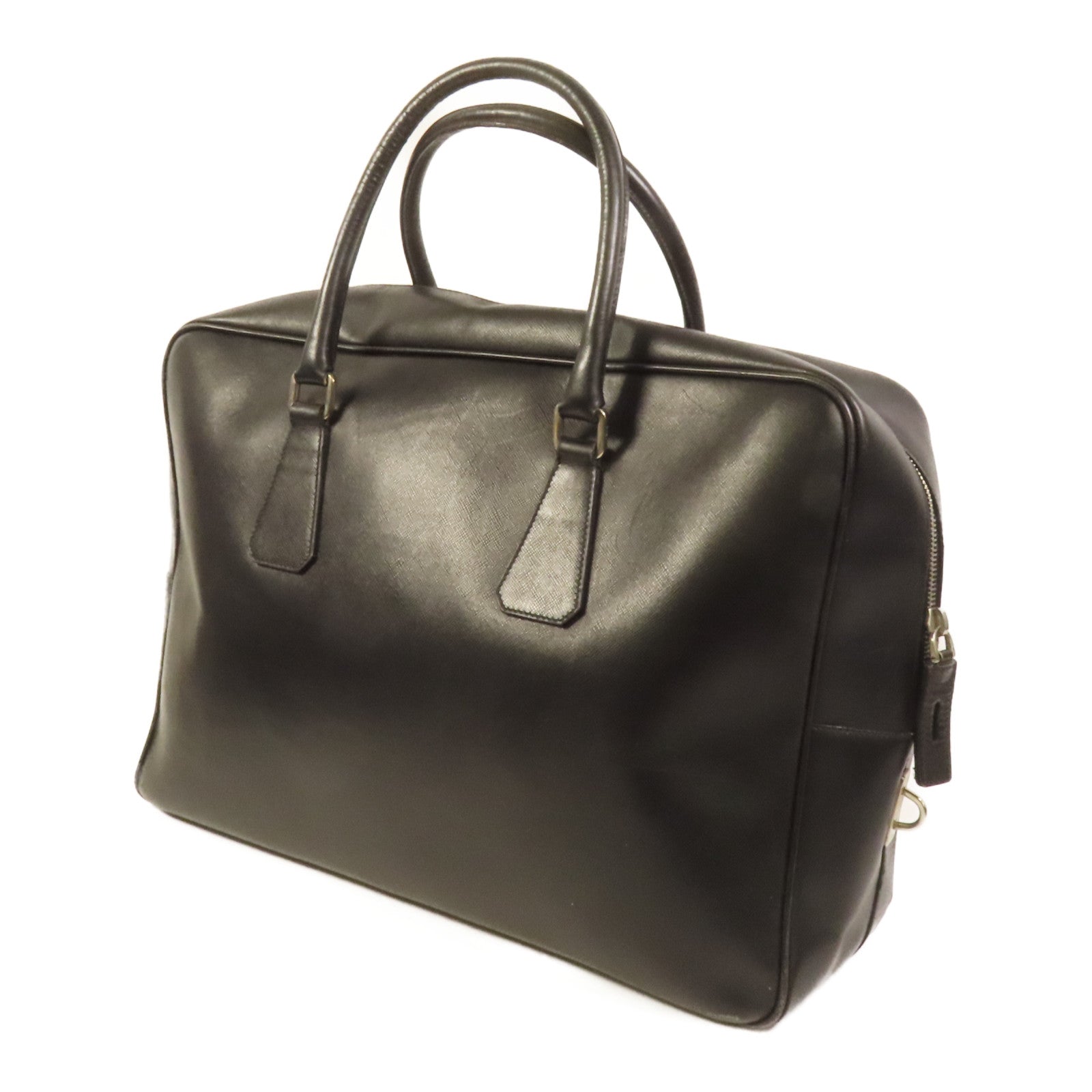 PRADA 牛皮皮革Briefcase銀扣手挽袋