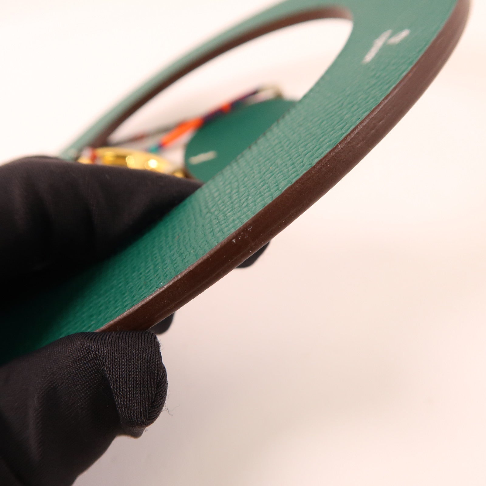 HERMES GHW Home Decoration Epsom Leather Green