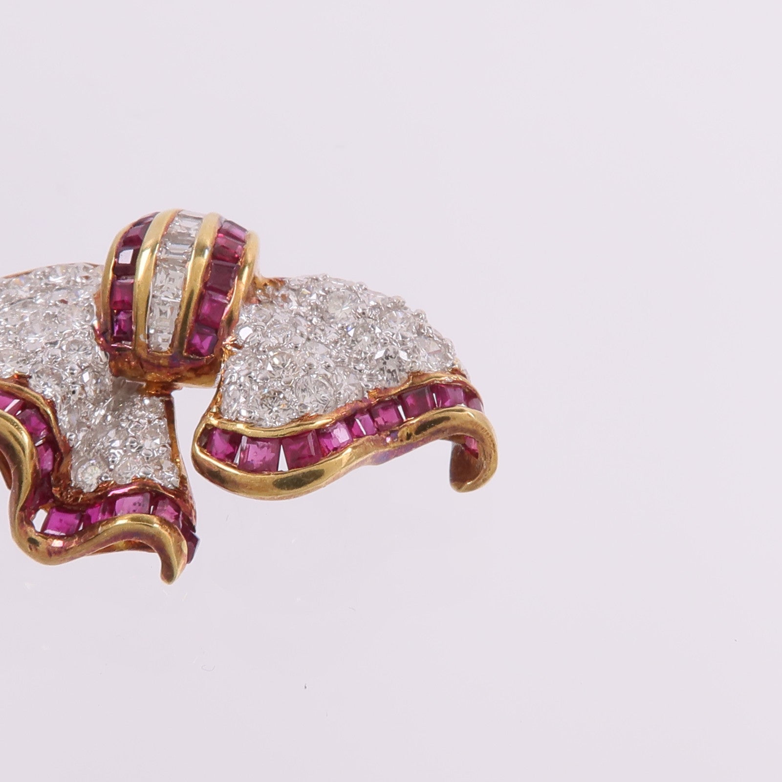 JEWELRY 18K黃金/白金Ruby Diamond Pendant Top/Brooch紅寶石/鑽石吊墜/胸針