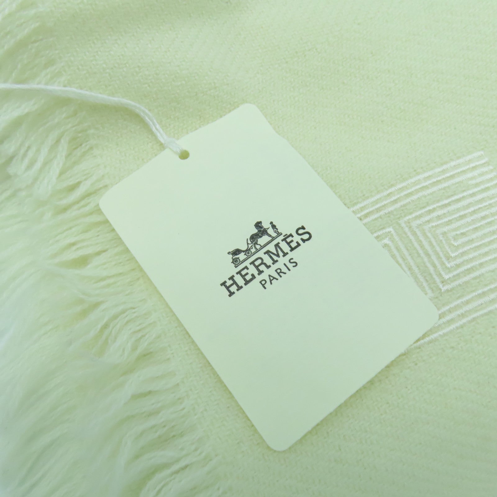 HERMES 【激減優惠】羊絨Scarf 70X220圍巾米色