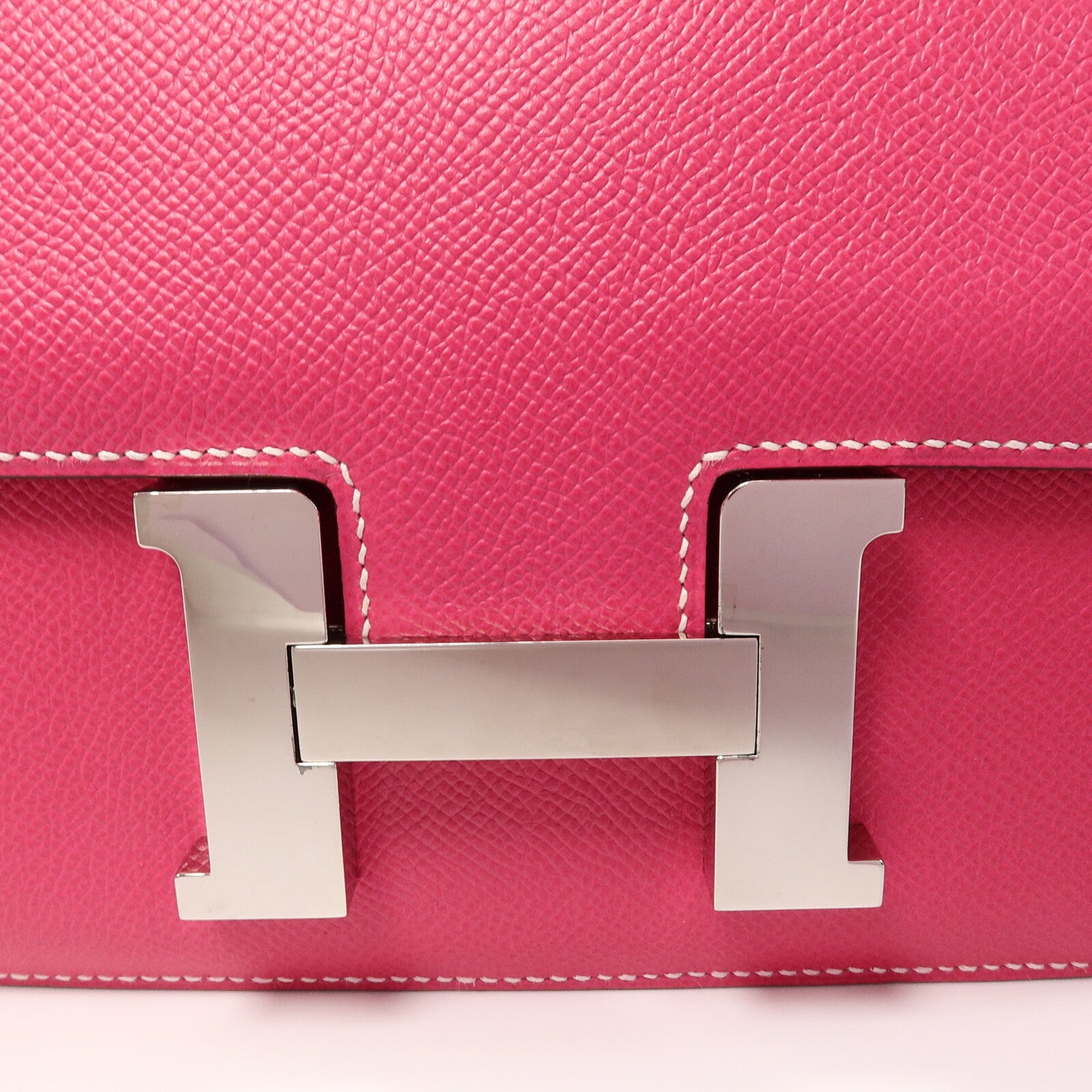 HERMES Epsom皮革Constance 24肩背袋Rose Tyrien