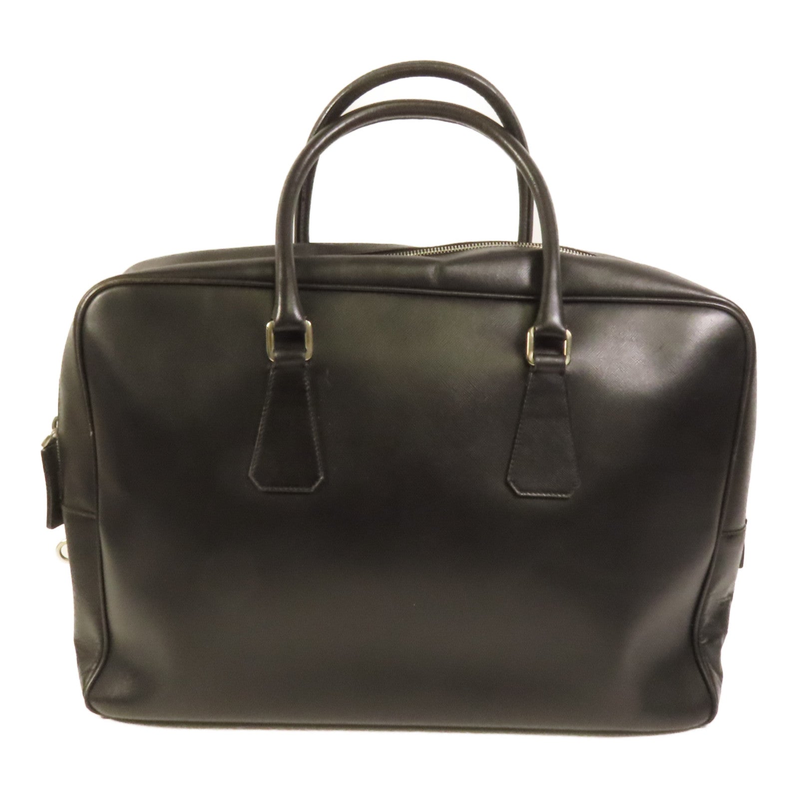 PRADA 牛皮皮革Briefcase銀扣手挽袋