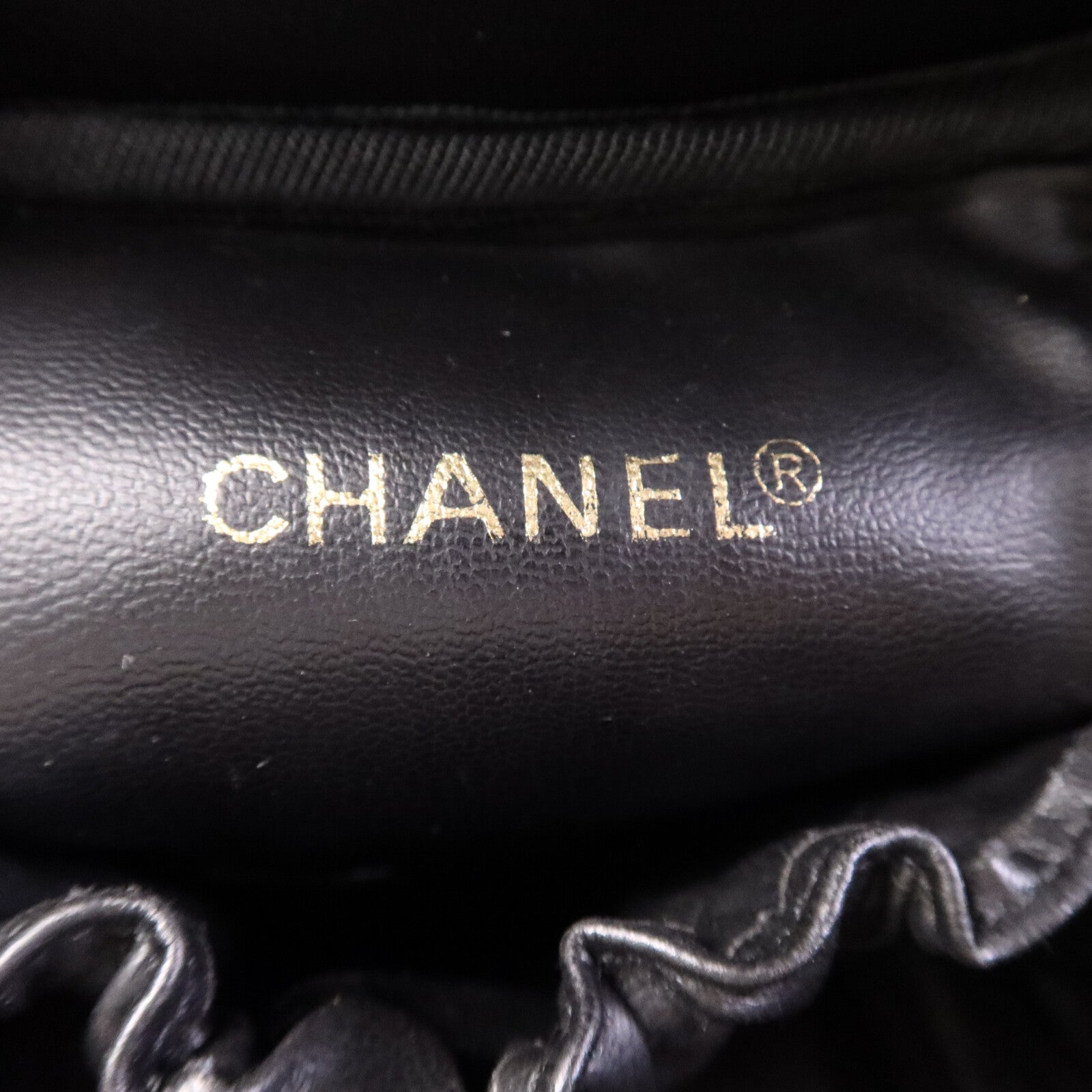 CHANEL 【激減優惠】羊皮皮革Vintage Vanity Case金扣手挽袋