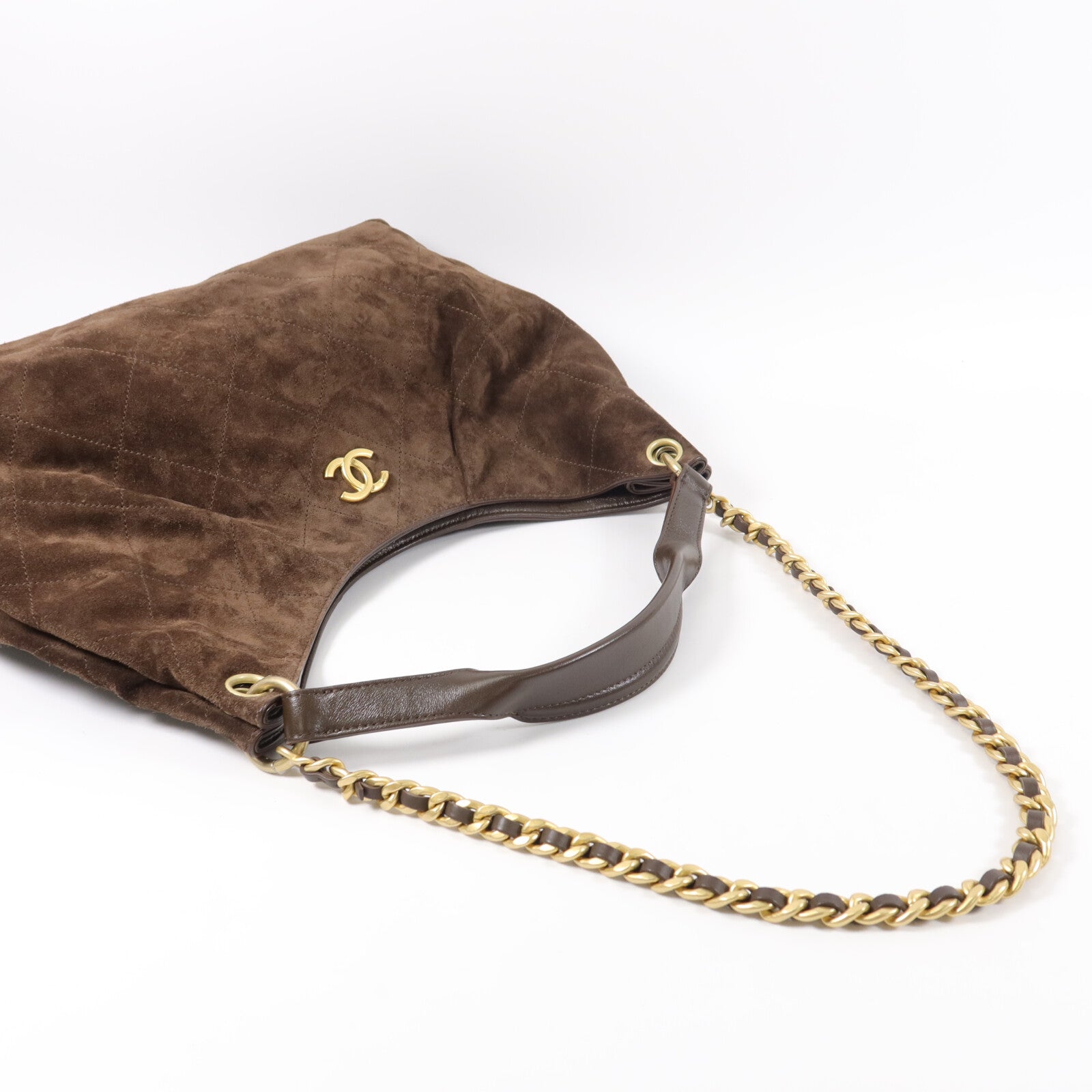 CHANEL 麂皮皮革Maxi Hobo Bag肩背袋