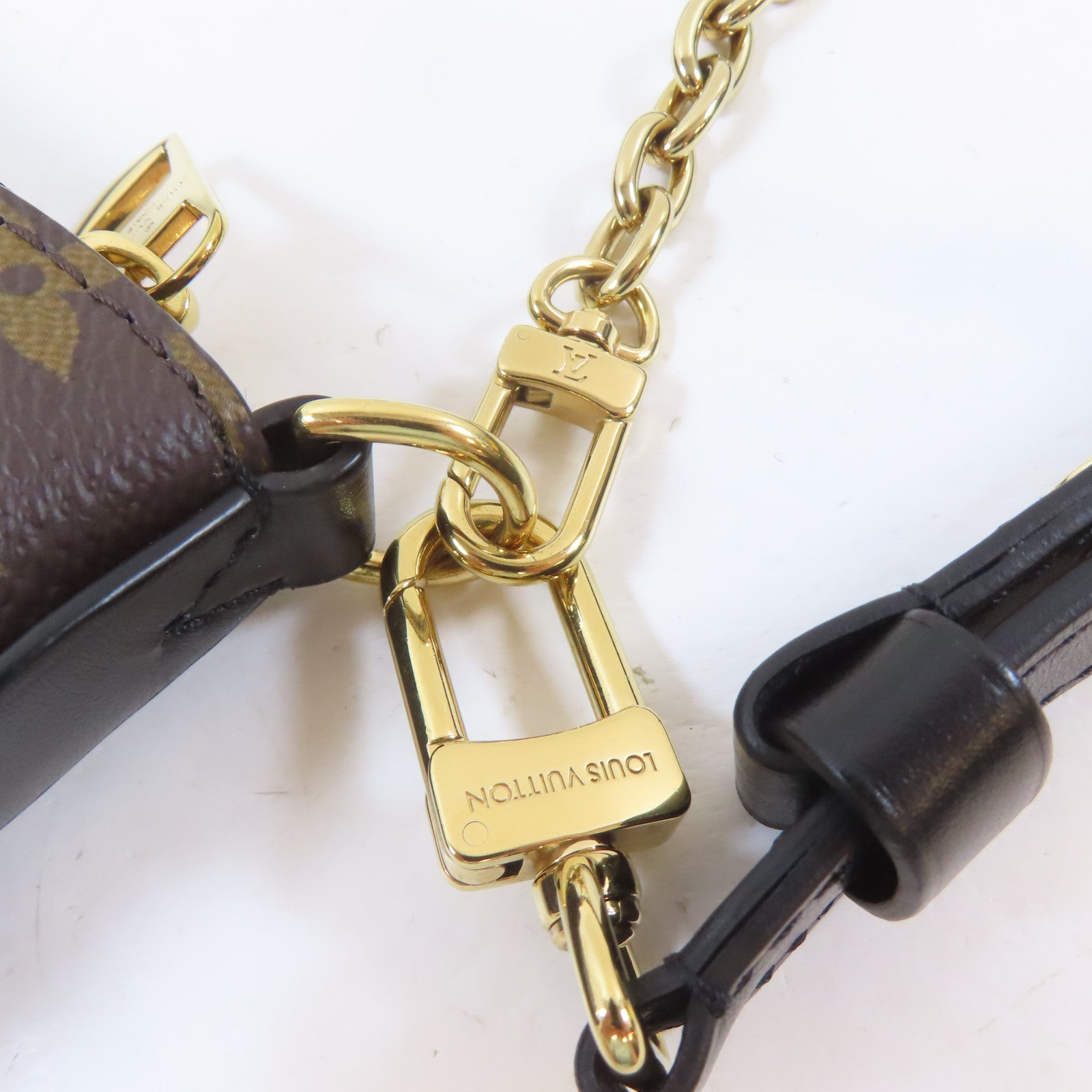 LOUIS VUITTON Monogram Boulogne金扣手挽肩背兩用袋啡色/黑色