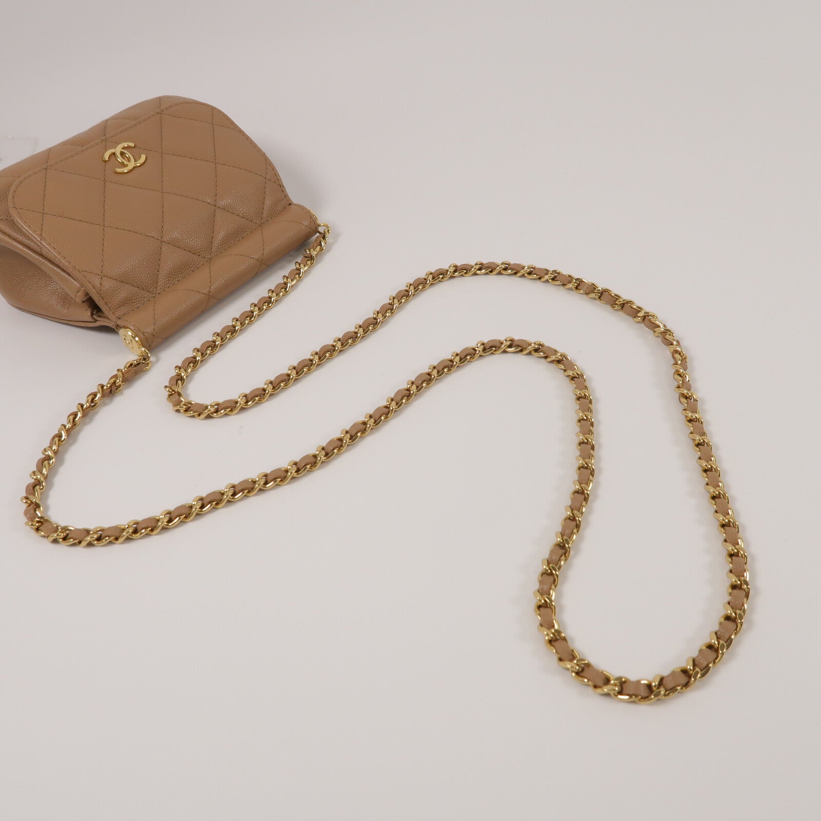 CHANEL 牛皮皮革Mini Chain Bag鏈帶肩背袋