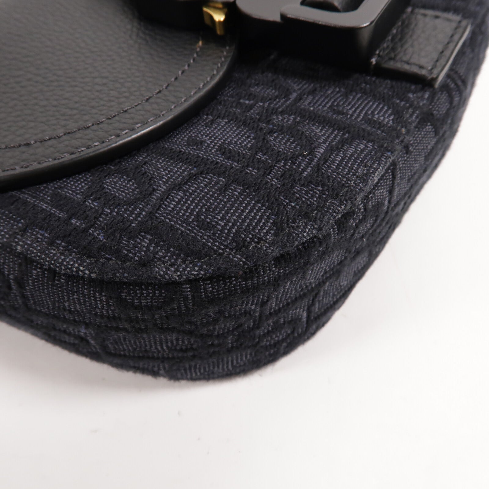 Dior 帆布/牛皮皮革Mini Saddle Messenger Bag with Flap肩背袋