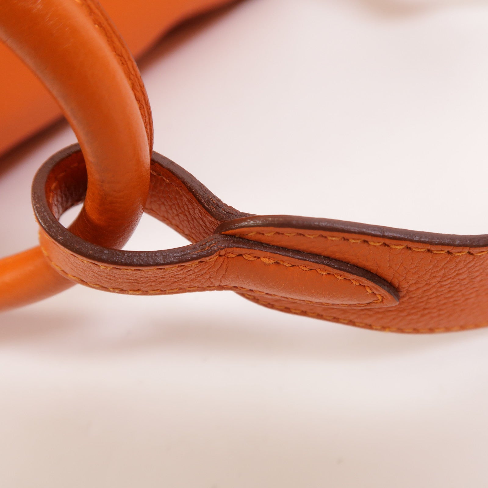 HERMES Clemence皮革Lindy 30銀扣手挽肩背兩用袋Orange