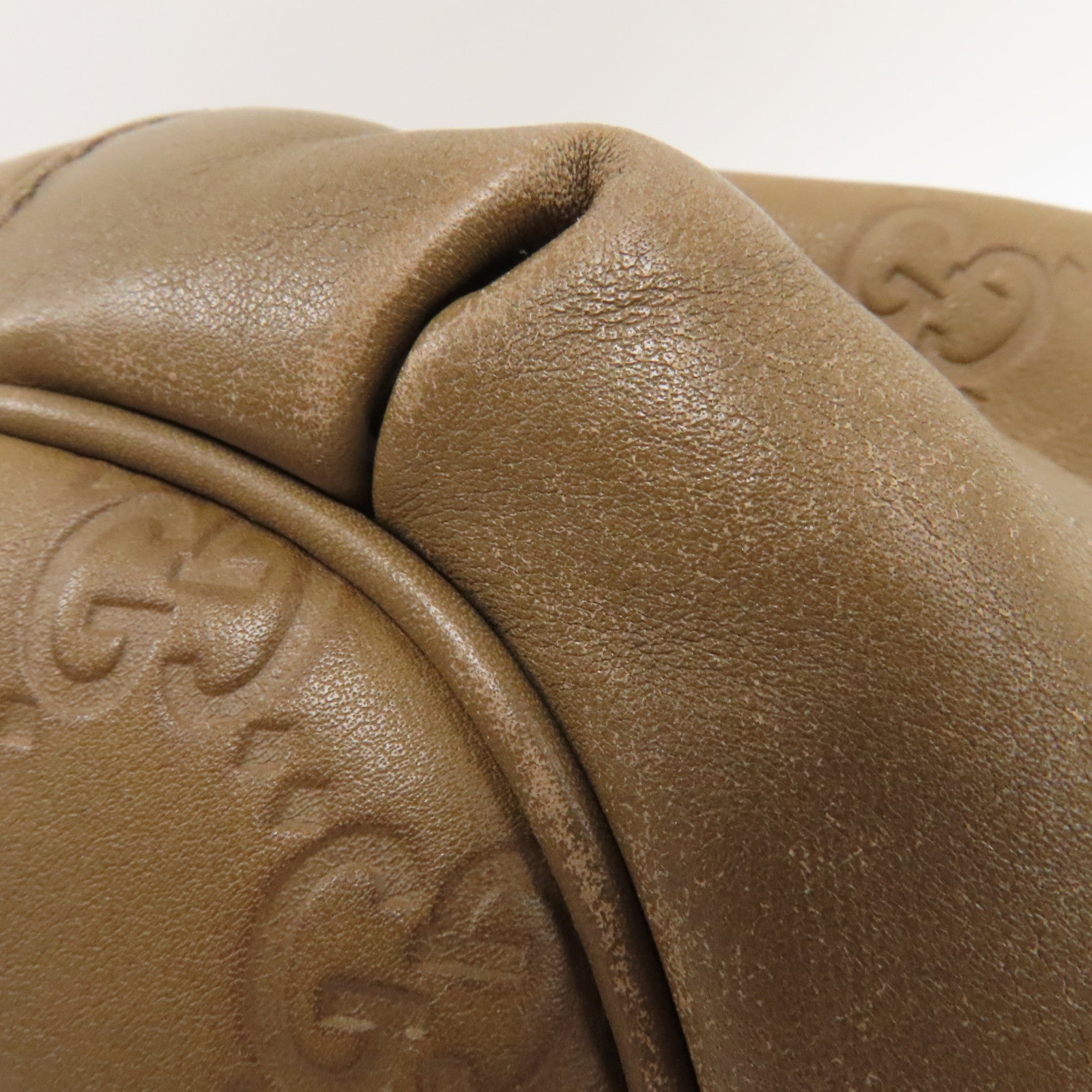 GUCCI 牛皮皮革2 Way Shoulder銀扣手挽肩背兩用袋啡色