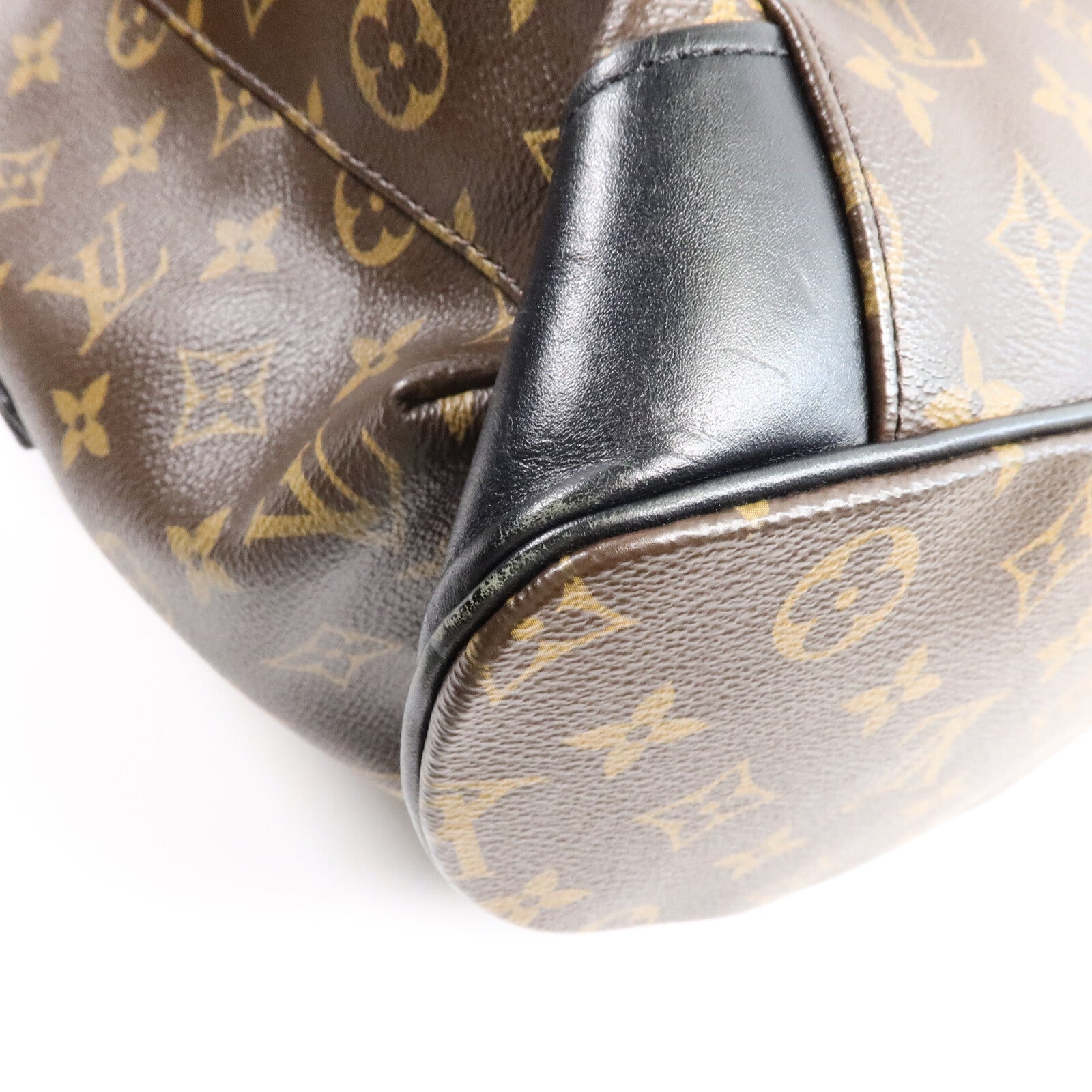 LOUIS VUITTON Monogram Macassar Christopher MM銀扣背包