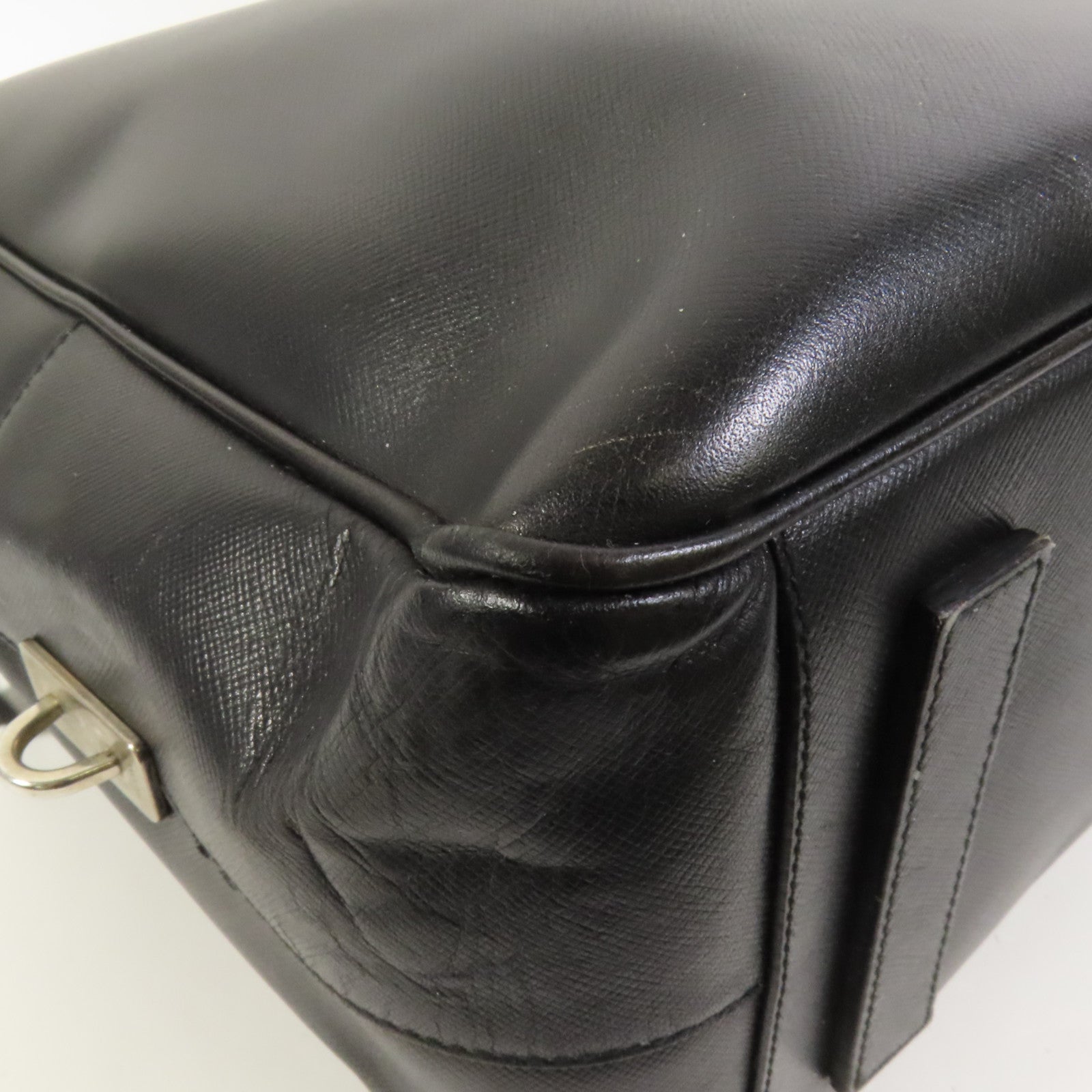 PRADA 牛皮皮革Briefcase銀扣手挽袋