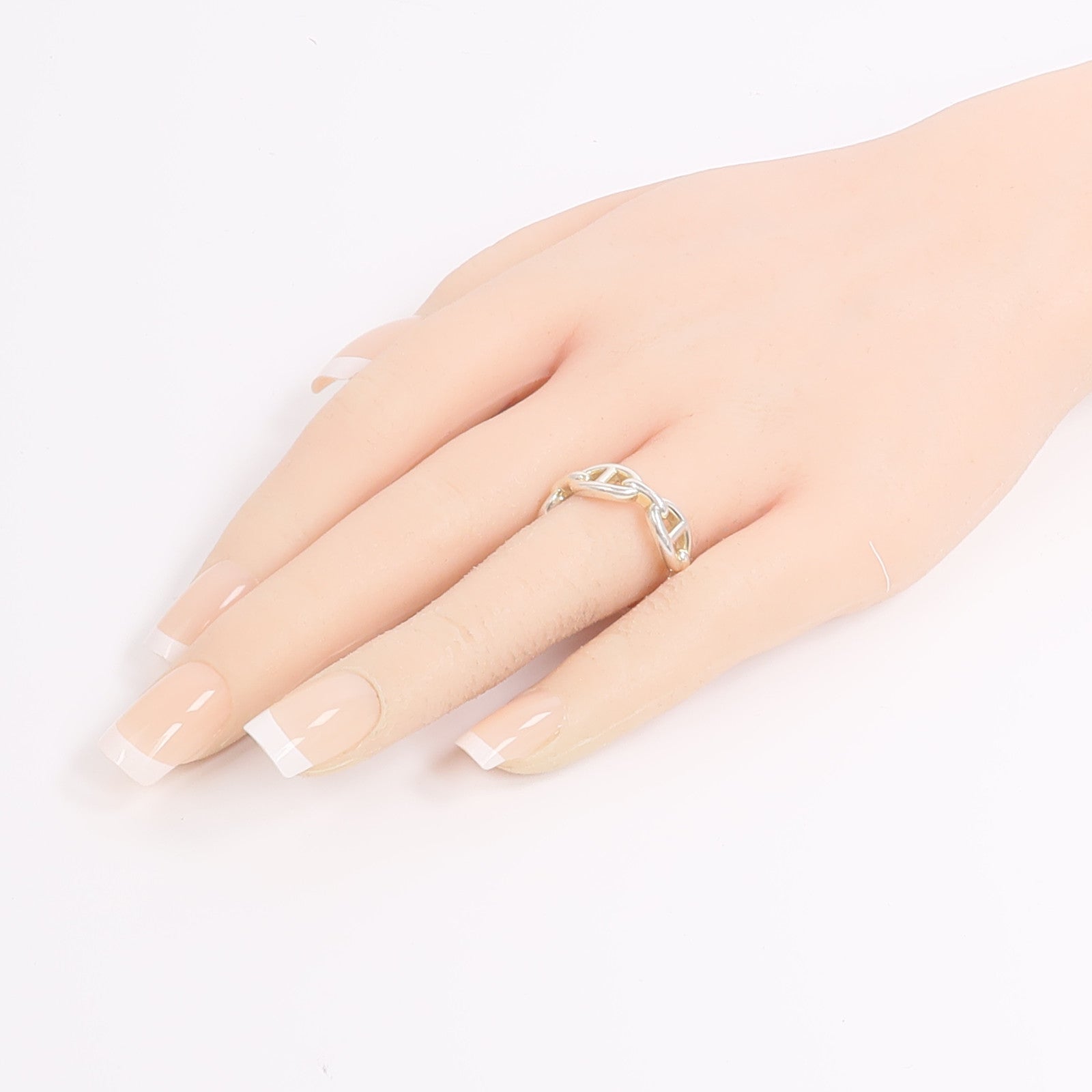 HERMES 925純銀Chaine d'ancre Enchainee Ring戒指
