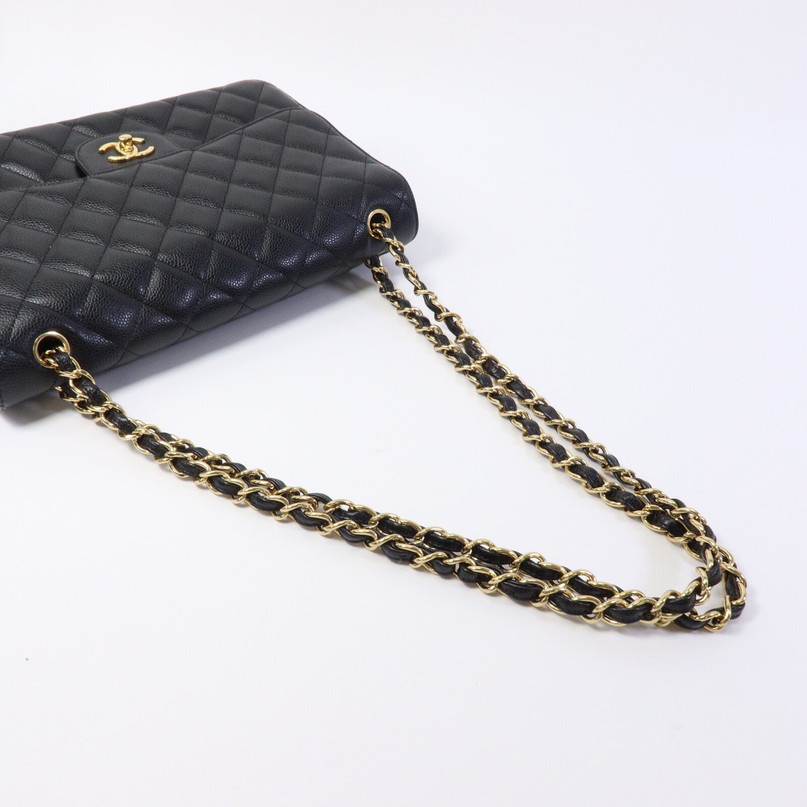 CHANEL 牛皮皮革Large Classic鏈帶肩背袋