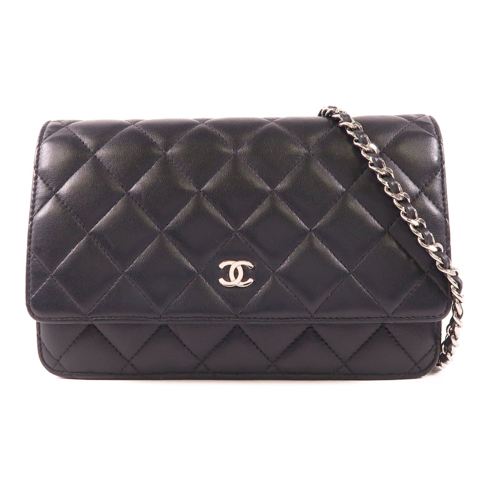 CHANEL 牛皮皮革WOC Wallet On Chain銀扣鏈帶肩背袋