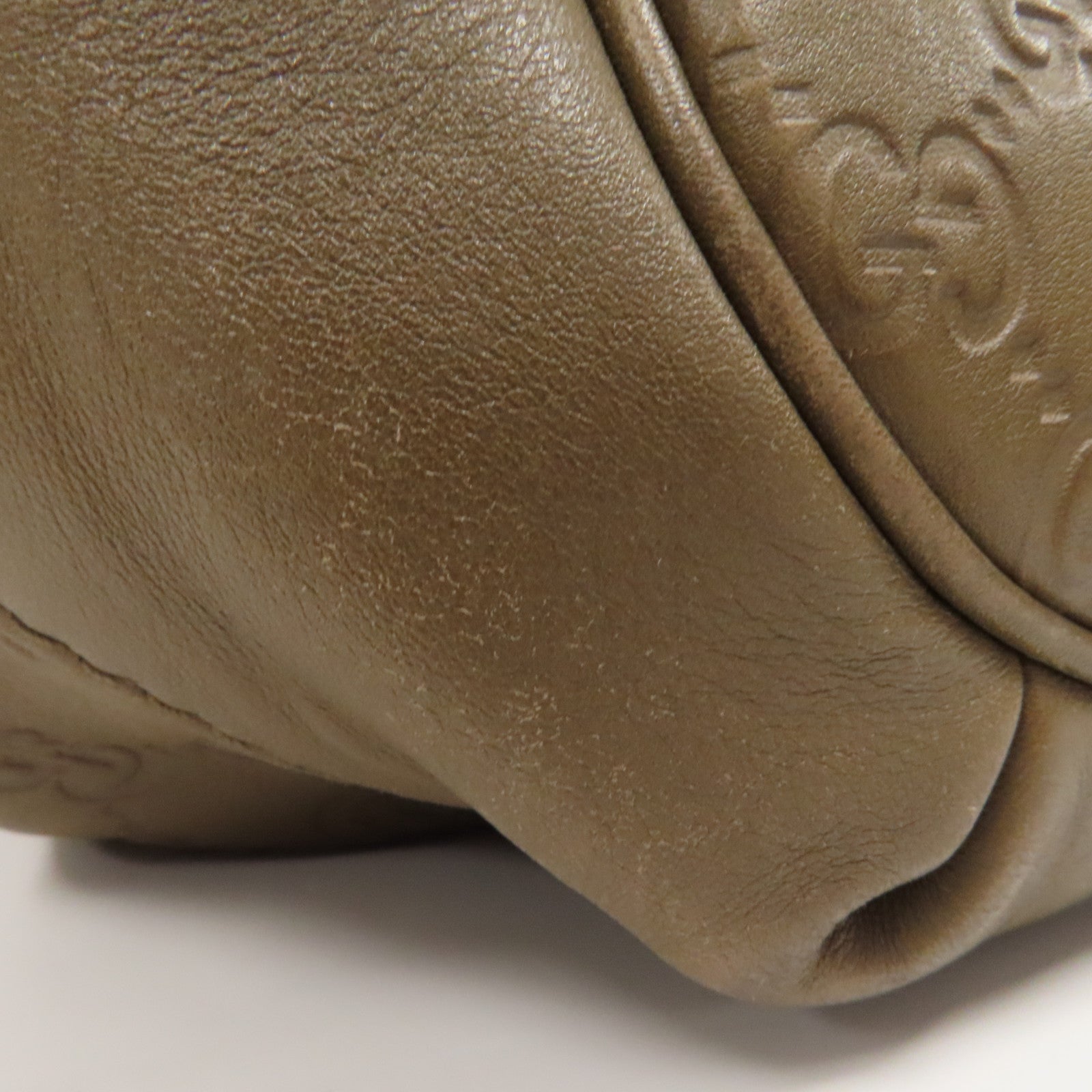 GUCCI 牛皮皮革2 Way Shoulder銀扣手挽肩背兩用袋啡色