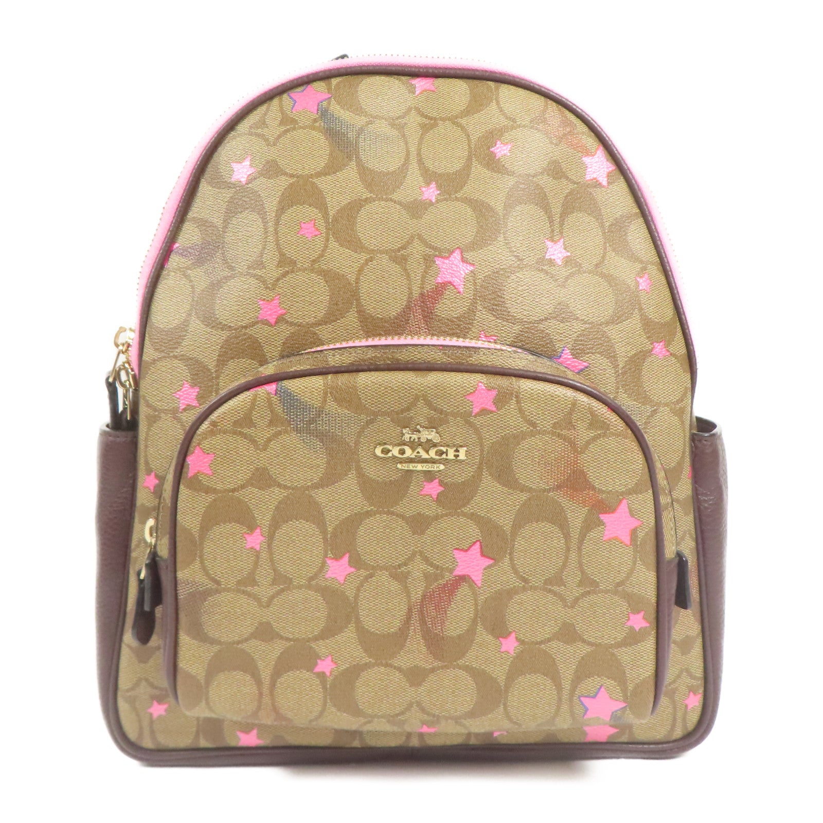 COACH 塗層帆布Backpack金扣背包