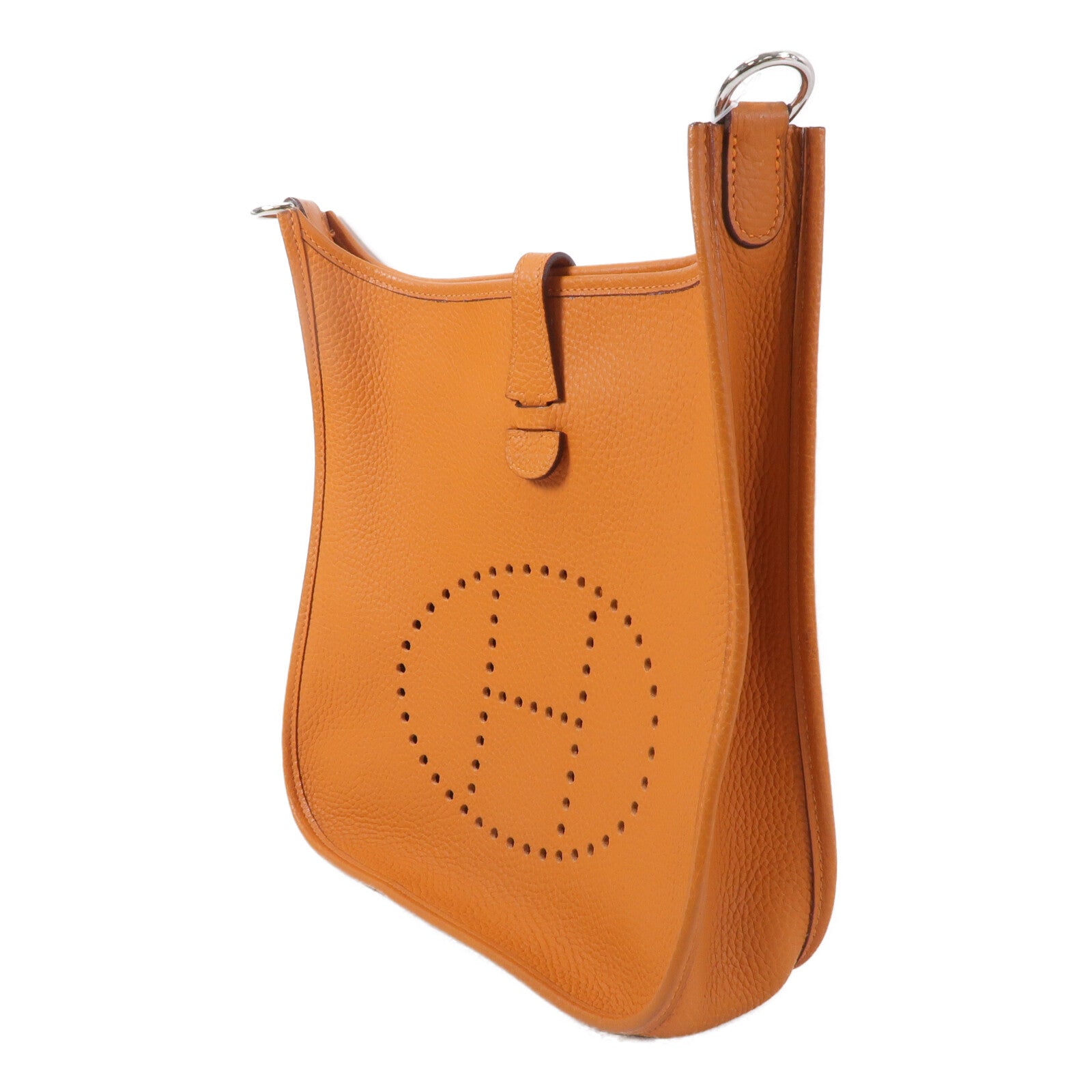 HERMES Clemence皮革Evelyne PM肩背袋Orange