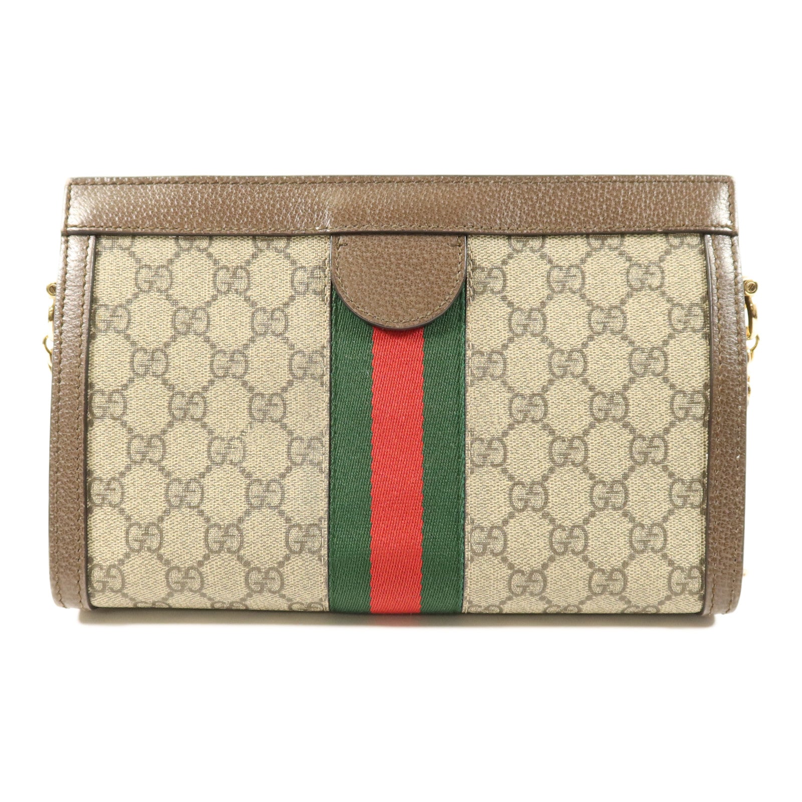 GUCCI 塗層帆布Ophidia GG金扣鏈帶肩背袋