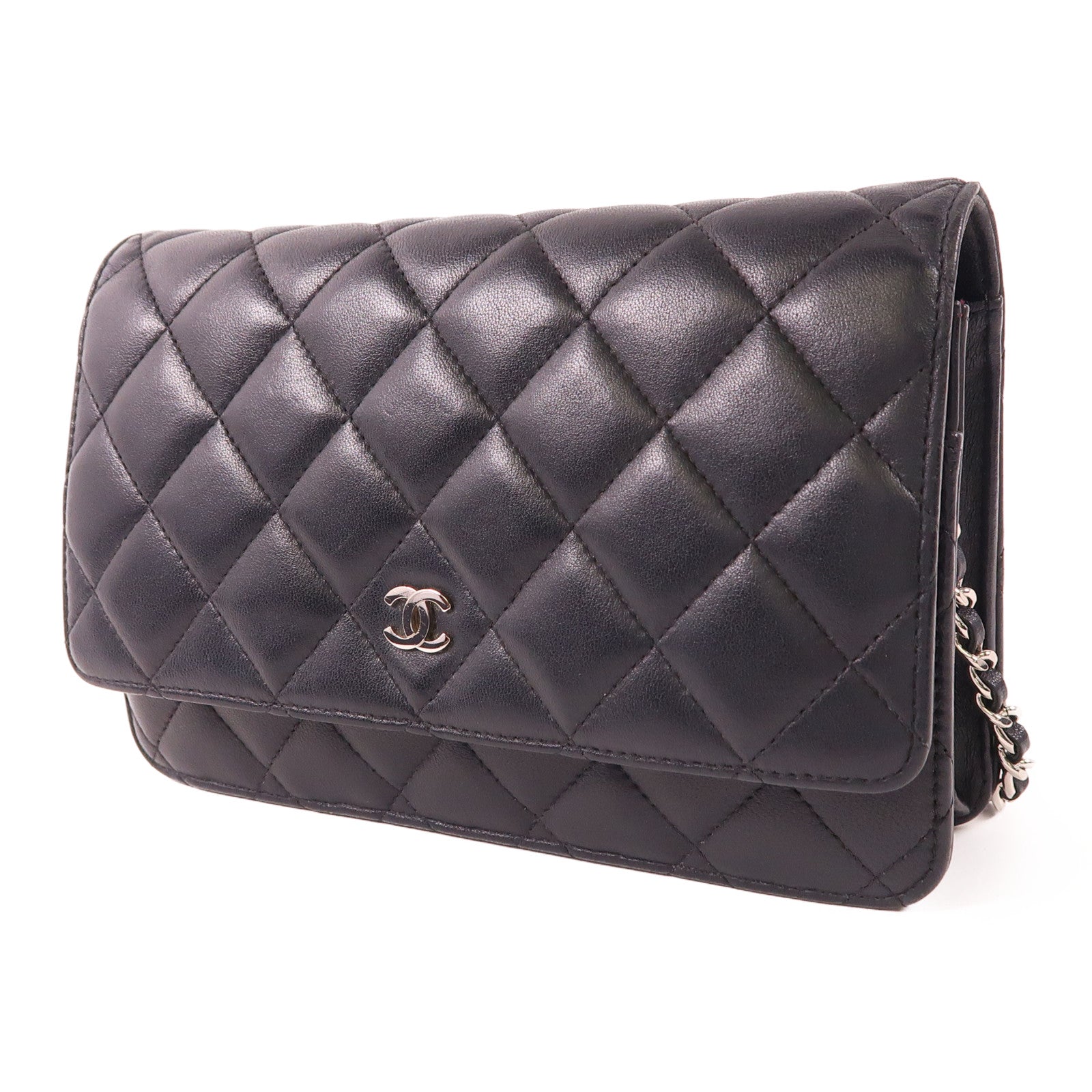 CHANEL 牛皮皮革WOC Wallet On Chain銀扣鏈帶肩背袋