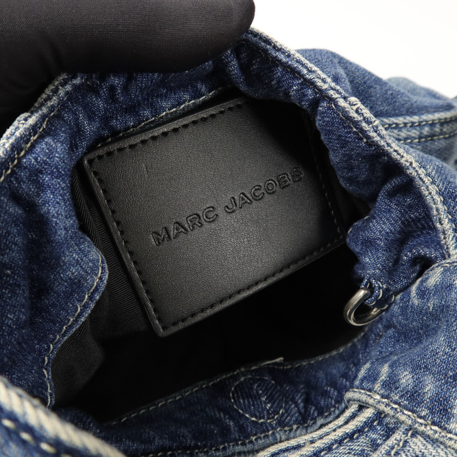 MARC JACOBS 牛仔布The Bow Denim Mini Sack Bag手挽肩背兩用袋