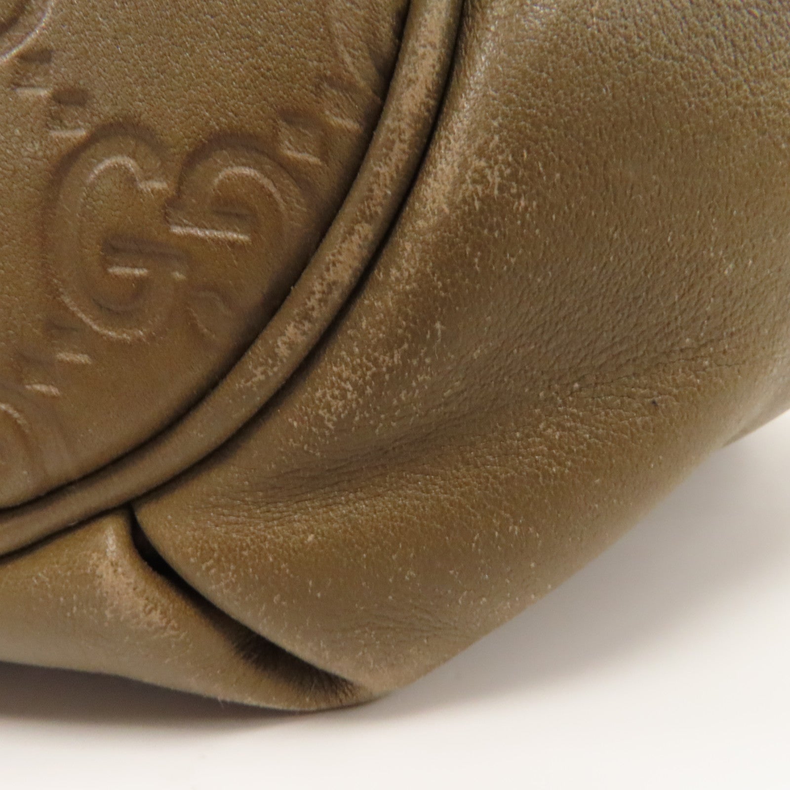 GUCCI 牛皮皮革2 Way Shoulder銀扣手挽肩背兩用袋啡色