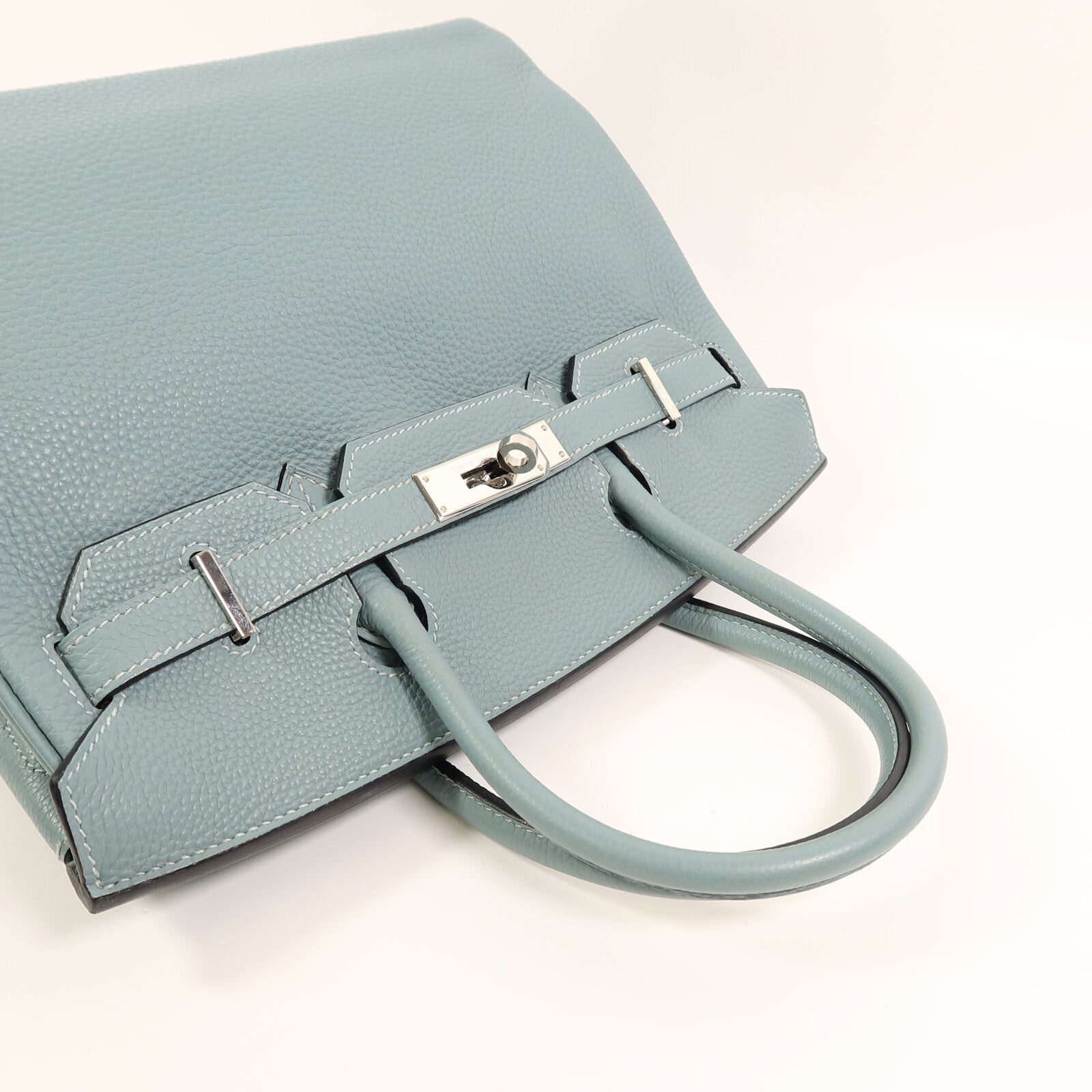 HERMES Togo皮革Birkin 30手挽袋Blue Ciel