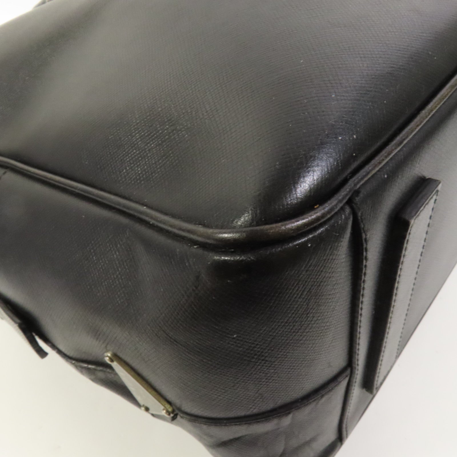 PRADA 牛皮皮革Briefcase銀扣手挽袋