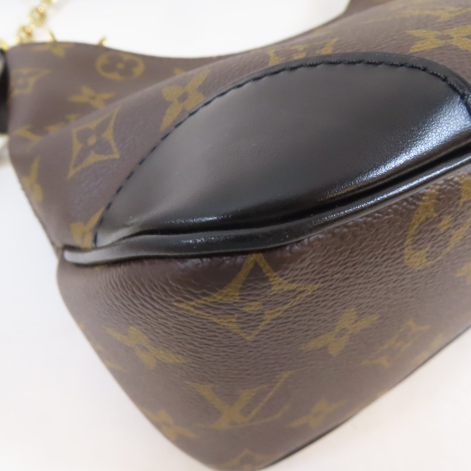 LOUIS VUITTON Monogram Boulogne金扣手挽肩背兩用袋啡色/黑色
