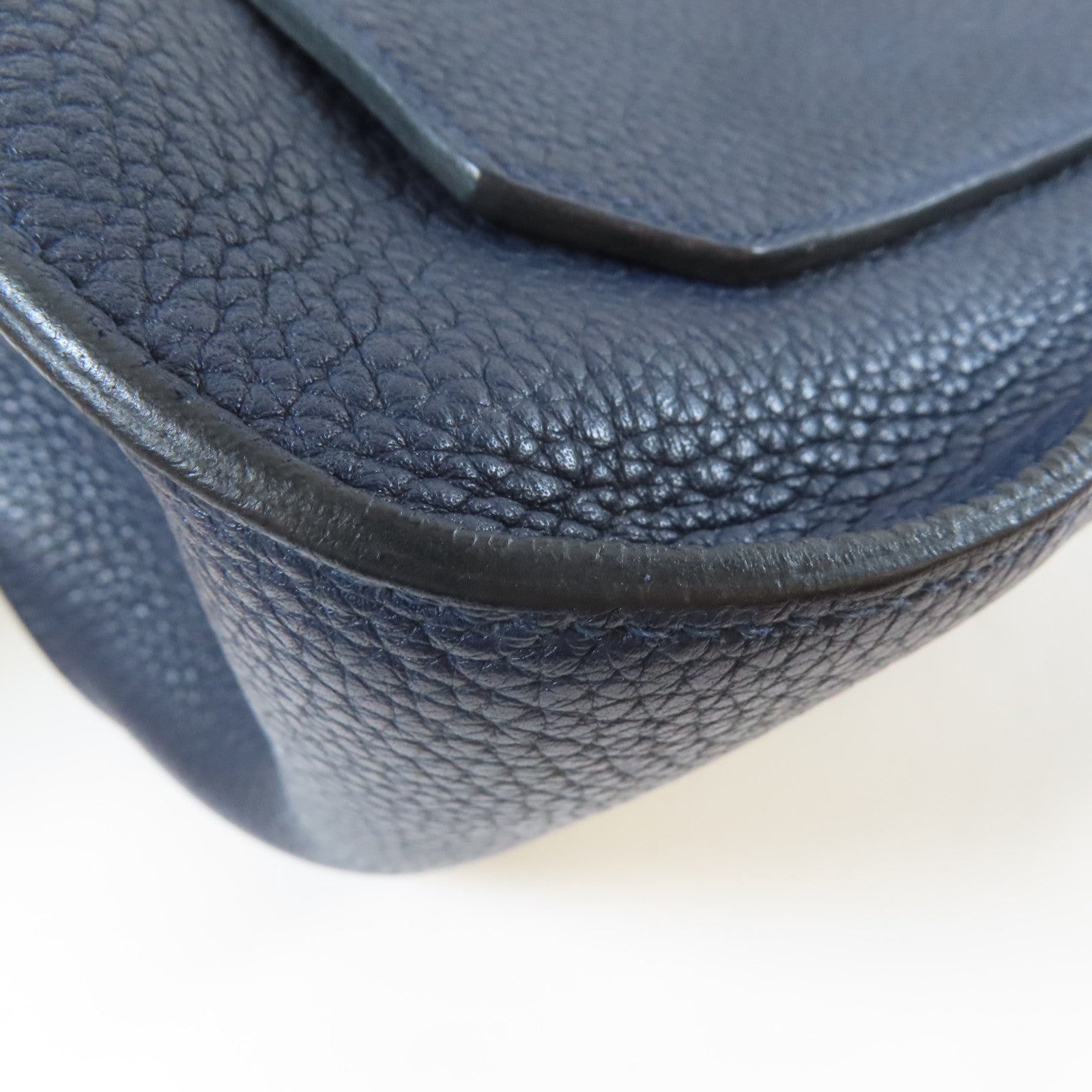 HERMES 【激減優惠】Clemence皮革Jypsiere 31銀扣肩背袋深夜藍色