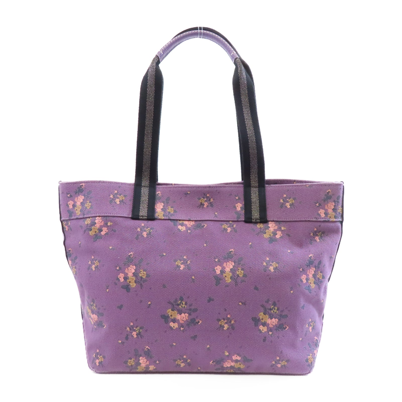 COACH 帆布Tote Bag銀扣手挽袋紫色