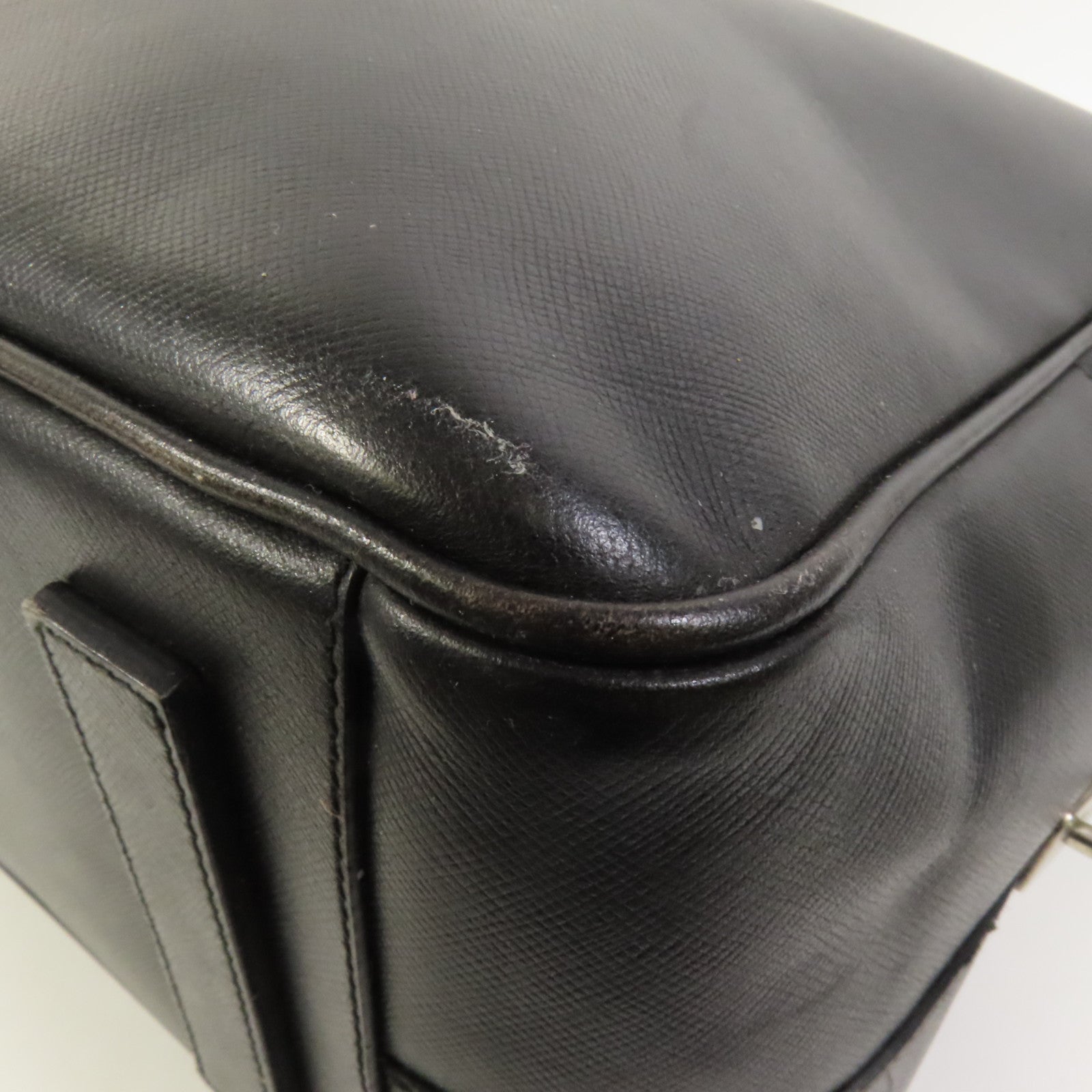 PRADA 牛皮皮革Briefcase銀扣手挽袋